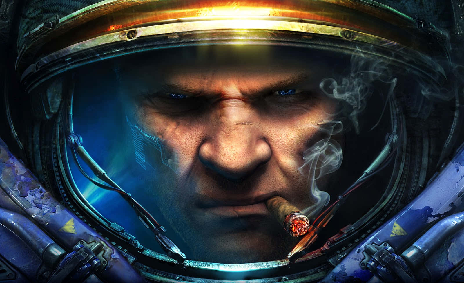 Epic Battle in a Real-time Strategy Game, grim astronaut, worn helmet, HD Desktop Wallpaper