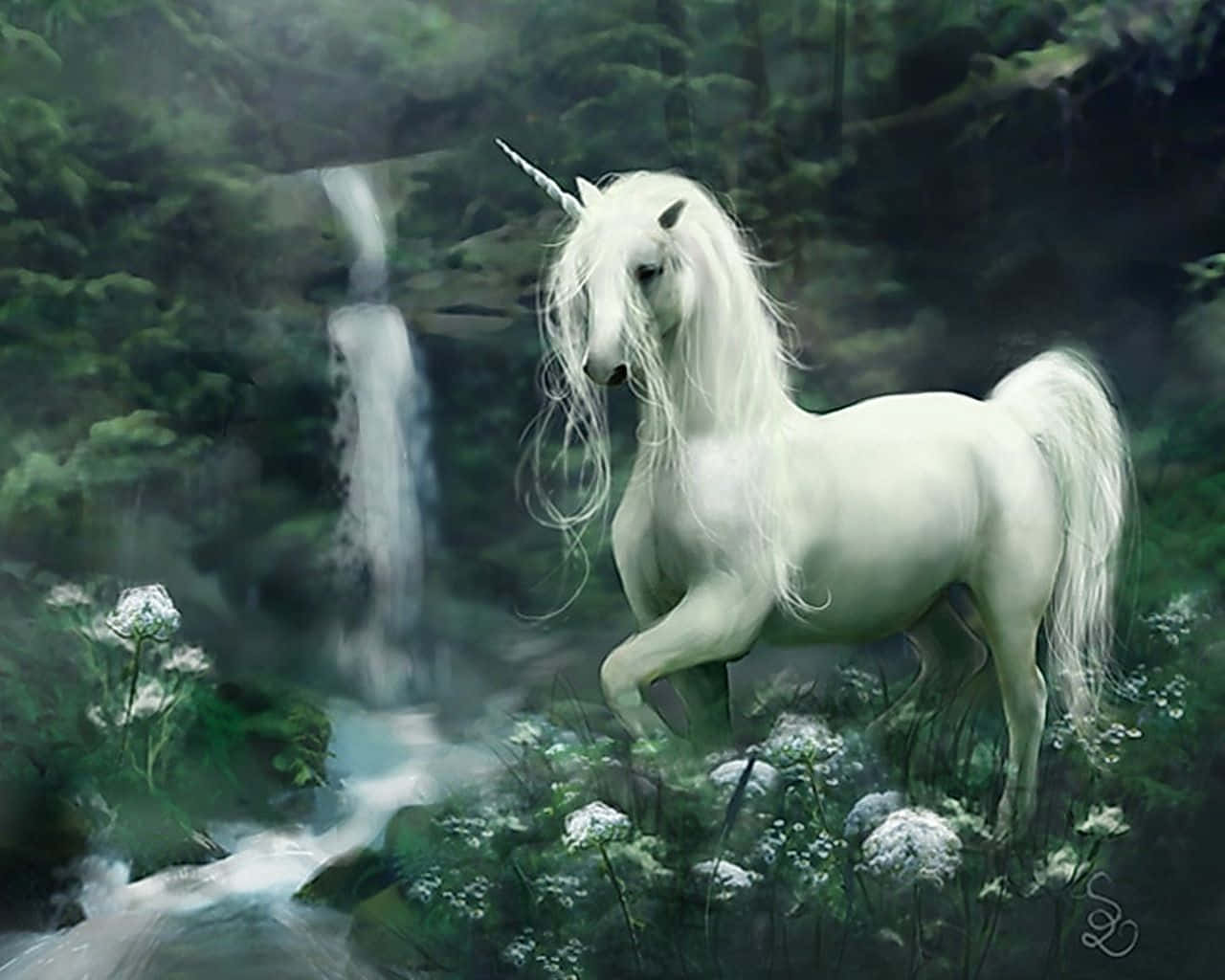 Real Unicorn, white unicorn, flowing mane, HD Desktop Wallpaper