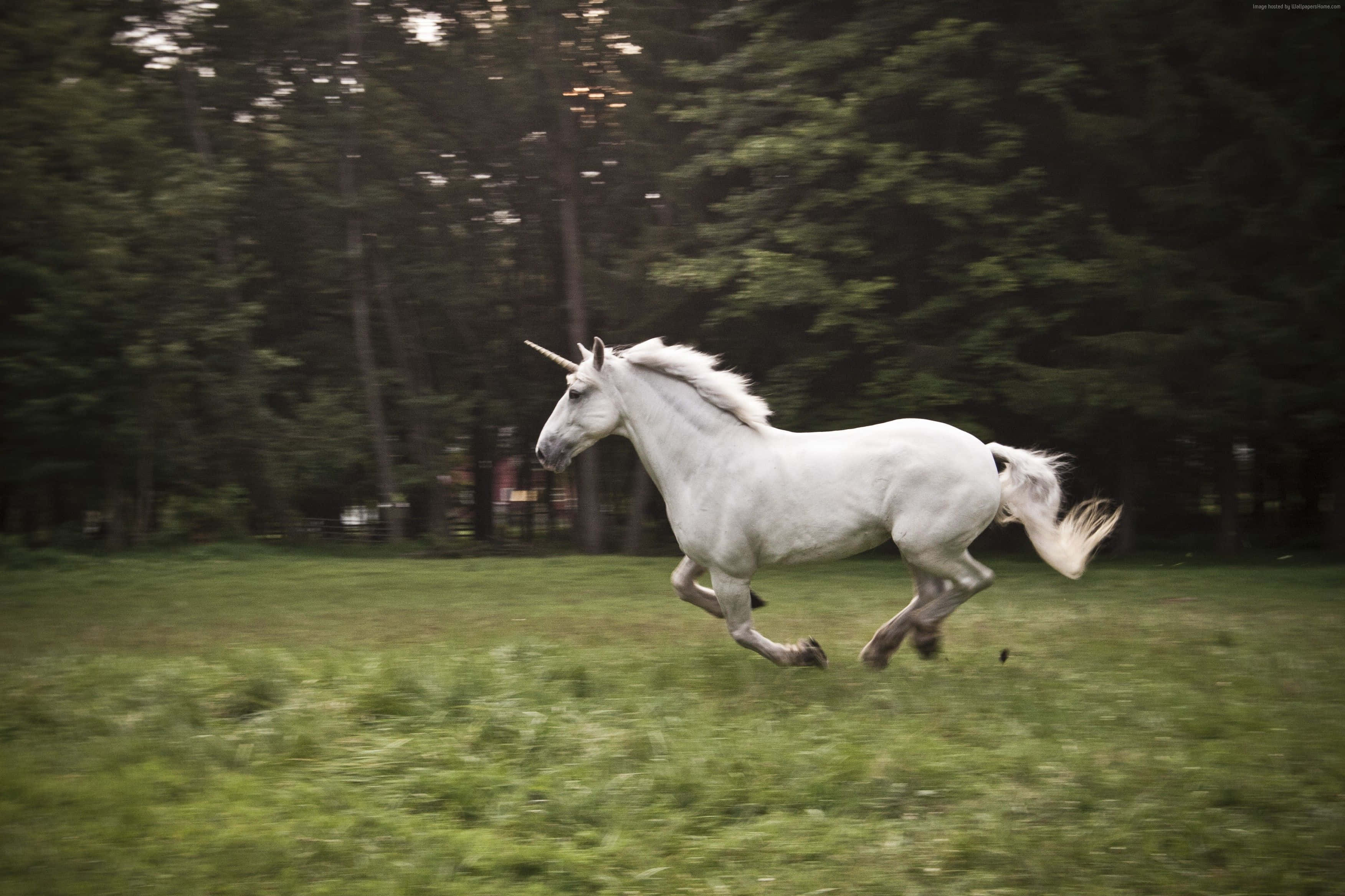 real unicorn, rainbow colored, white unicorn, 2K Desktop Wallpaper