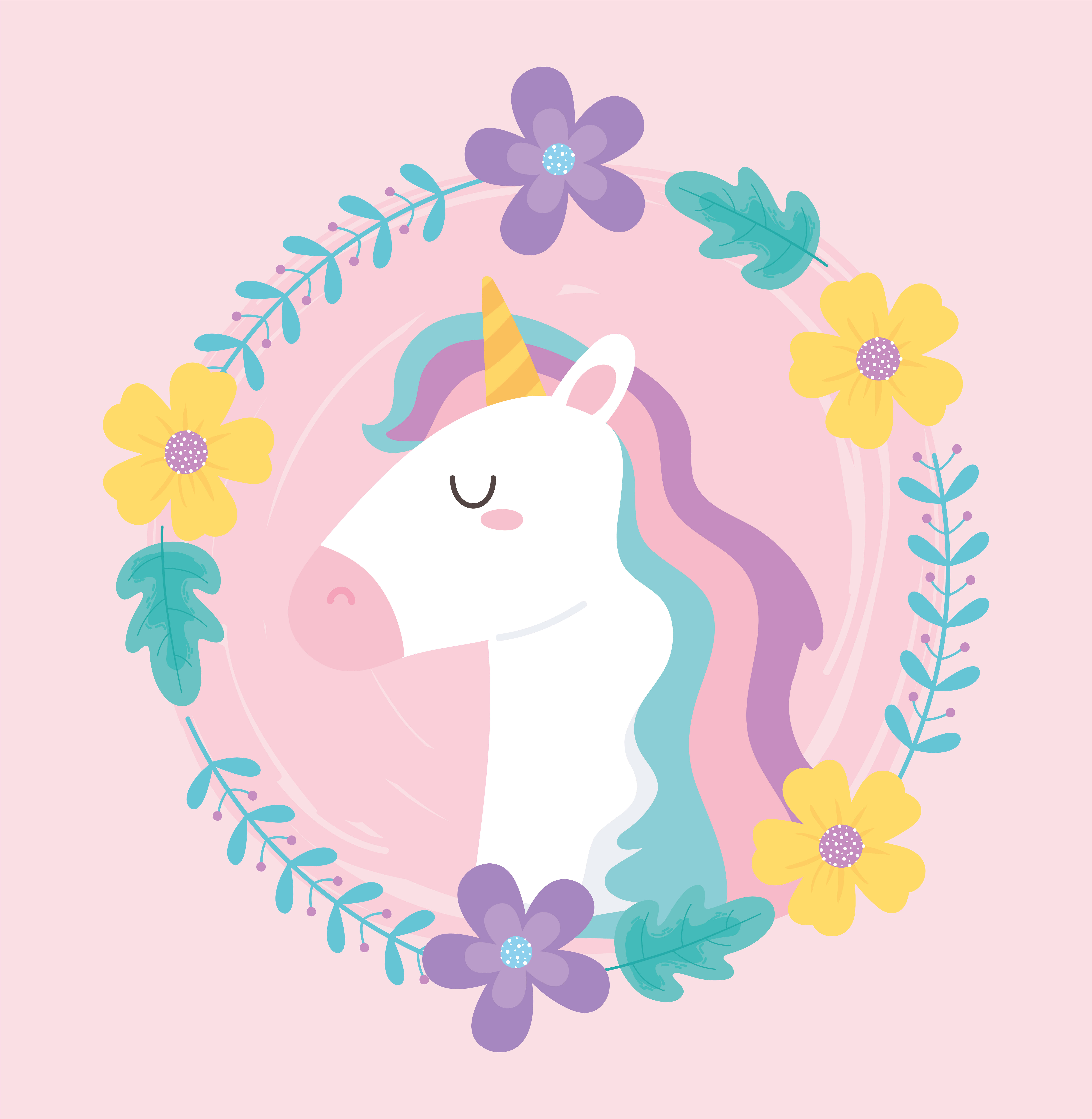 magical unicorn, white unicorn, rainbow mane, 8K Phone Wallpaper
