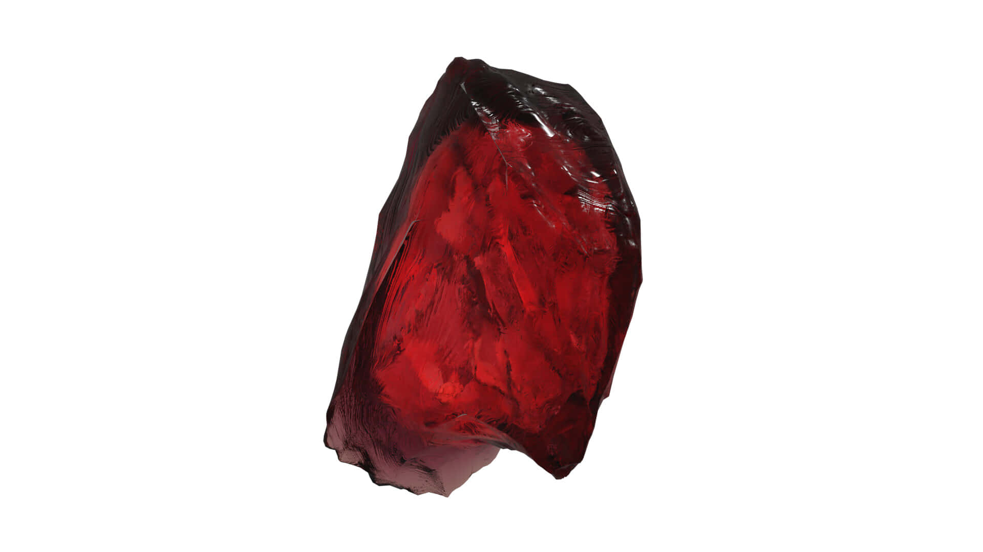 Reality Stone, glossy deep red, irregularly shaped gemstone, Full HD Desktop Wallpaper