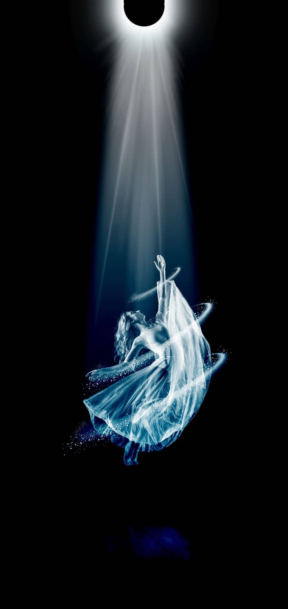 Realme 6 Punch Hole, eclipse, dancing woman, Full HD Phone Wallpaper