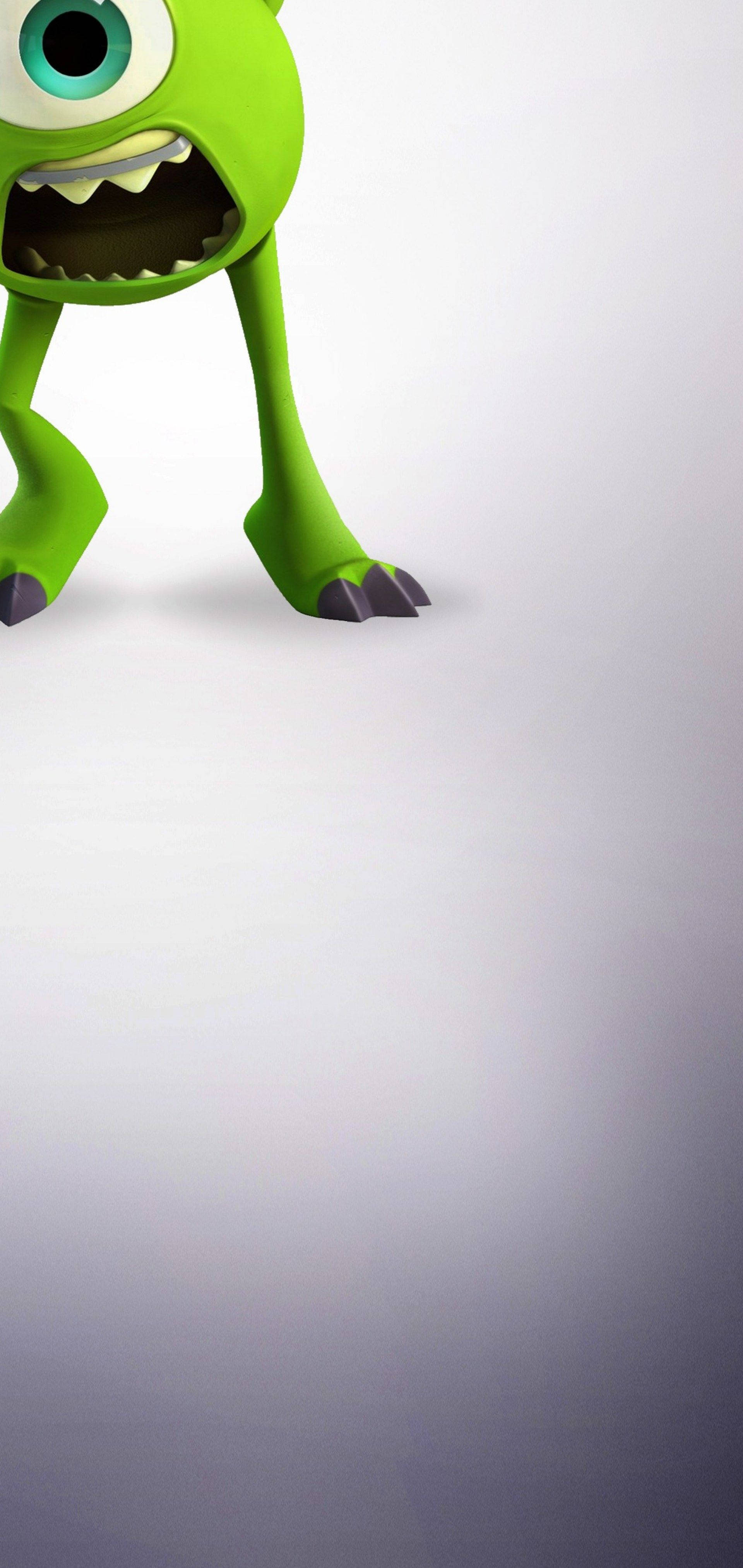 Realme 6 Punch Hole, green one-eyed monster, sharp teeth, 4K Phone Wallpaper