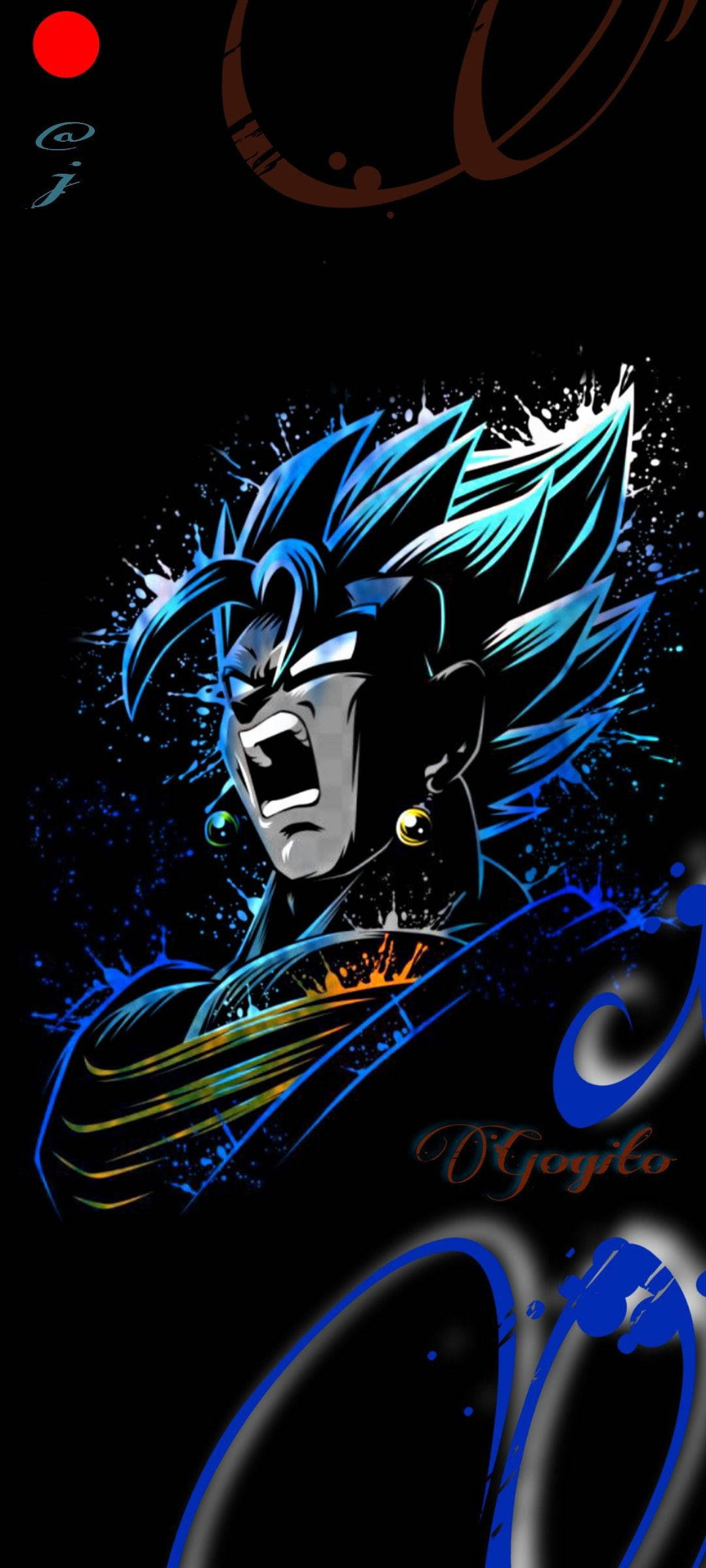 Realme 6 Punch Hole, blue-haired anime warrior, glowing energy effects, Full HD Phone Wallpaper