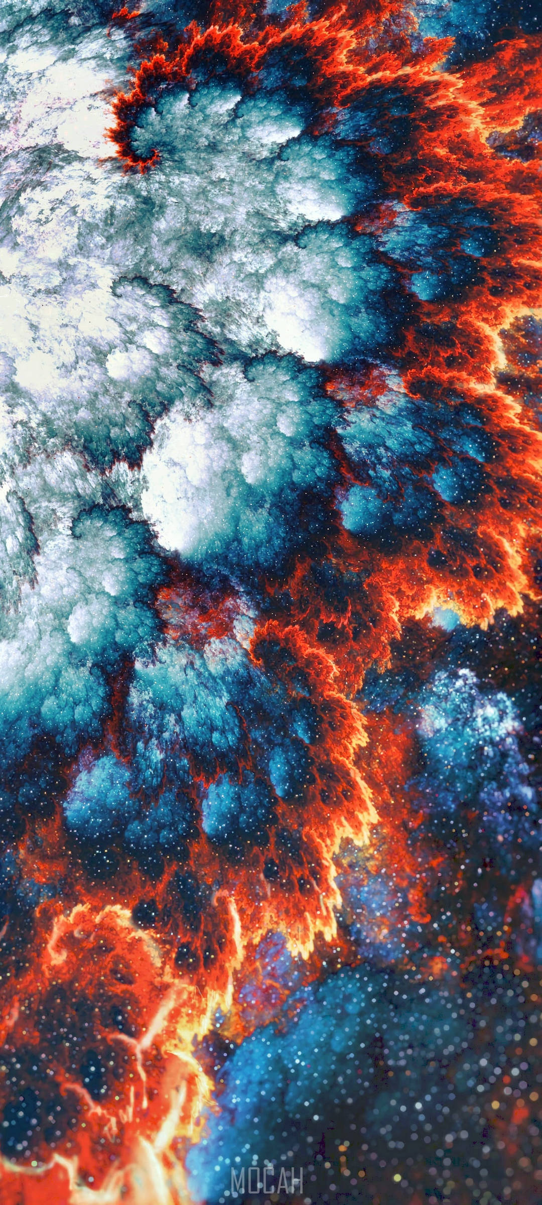 Realme 7 Pro, Colorful Nebula, fiery orange, Full HD Phone Wallpaper