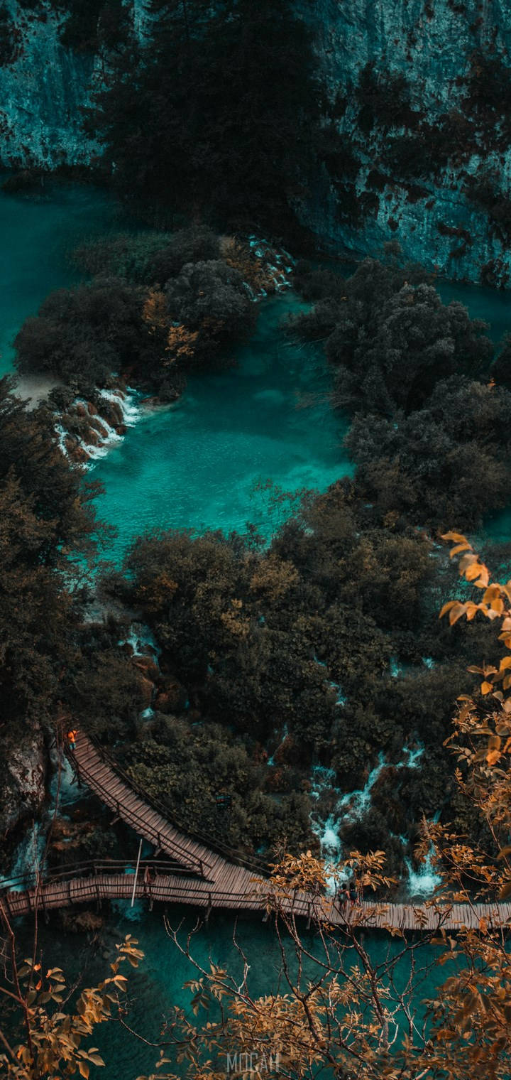 Realme 7 Pro, River Forest, emerald turquoise waters, HD Phone Wallpaper