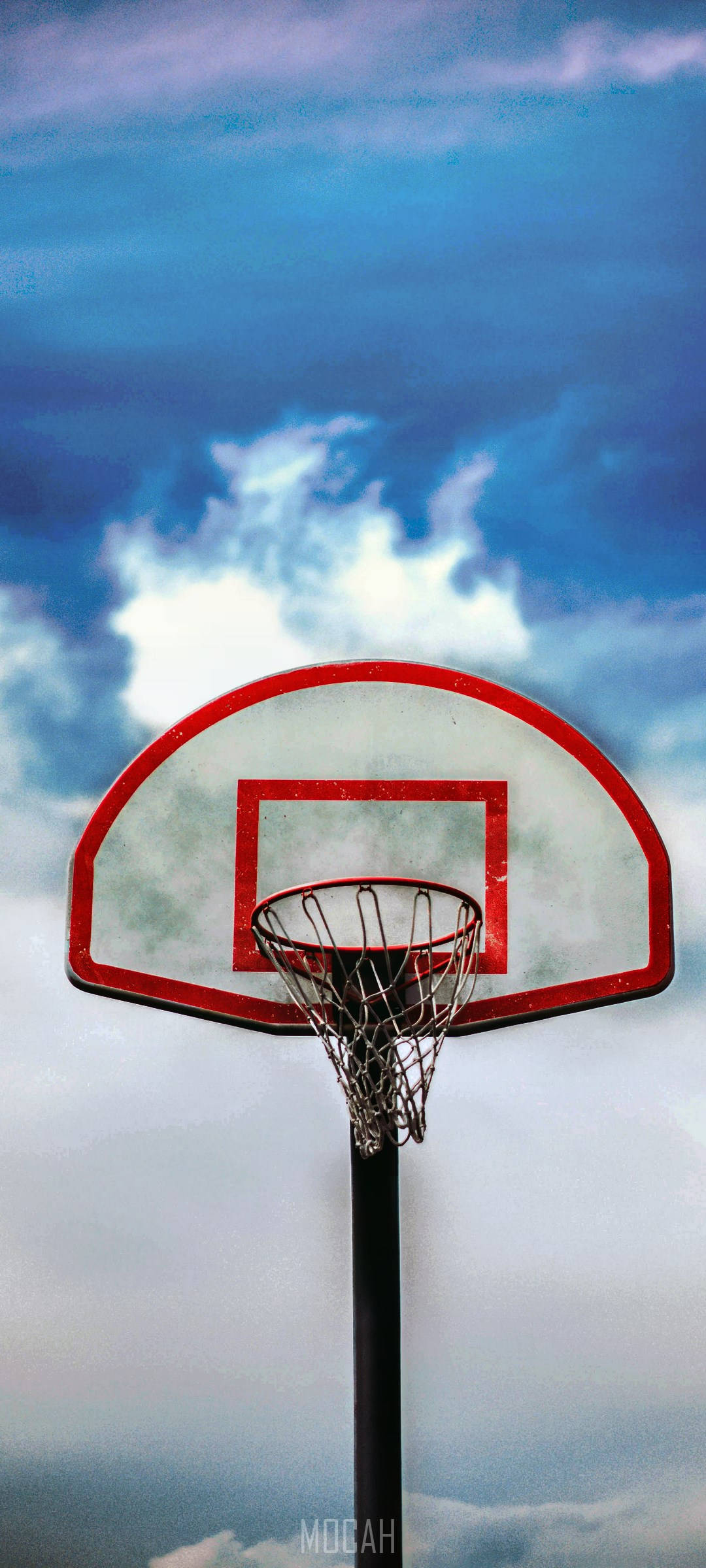 Realme 7 Pro, basketball hoop, vibrant blue sky, Full HD Phone Wallpaper