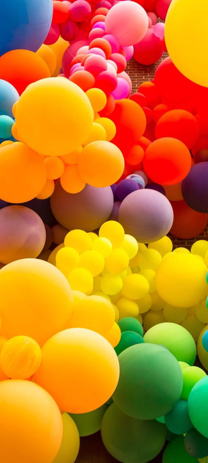 Realme 7 Pro, multicolored balloons, yellow, HD Phone Wallpaper