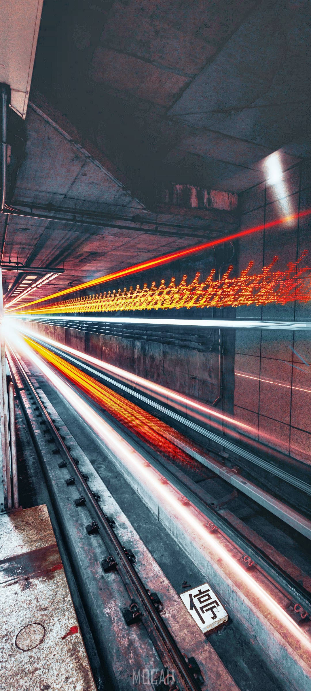 Realme 7 Pro, subway tracks, gritty subway tunnel, Full HD Phone Wallpaper