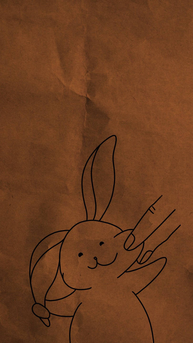 Realme 7, bunny, line drawing, HD Phone Wallpaper