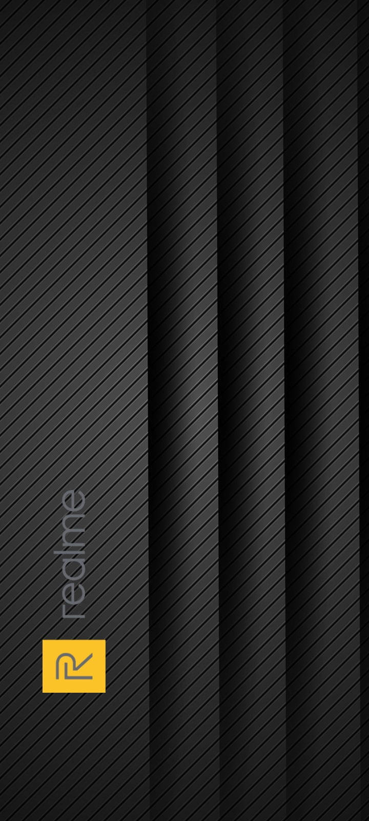 Realme Logo, black, diagonal stripes, HD Phone Wallpaper