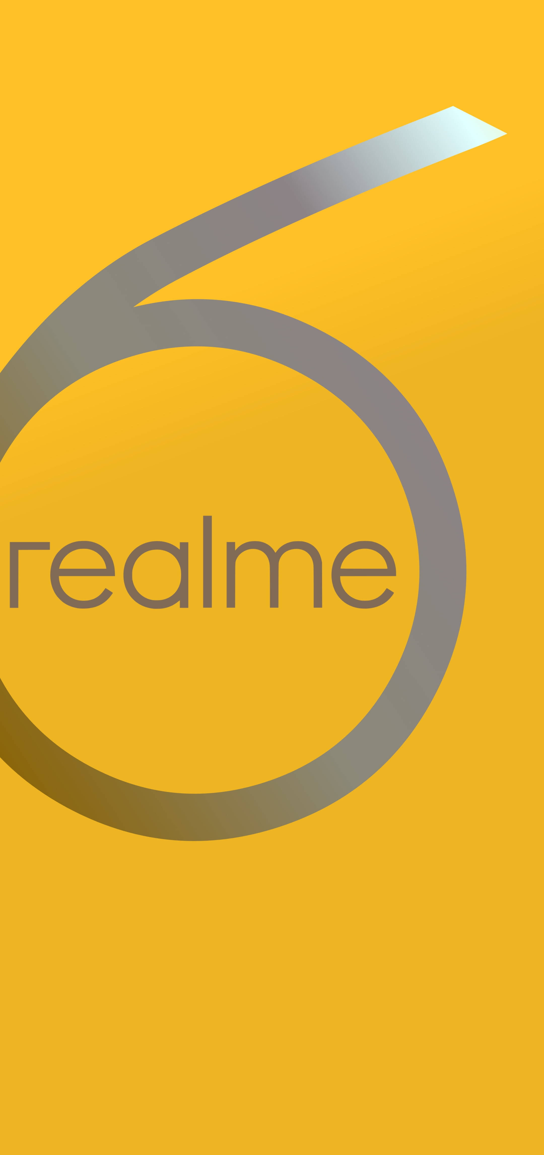 Realme Logo, gold 6, silver number six, 4K Phone Wallpaper