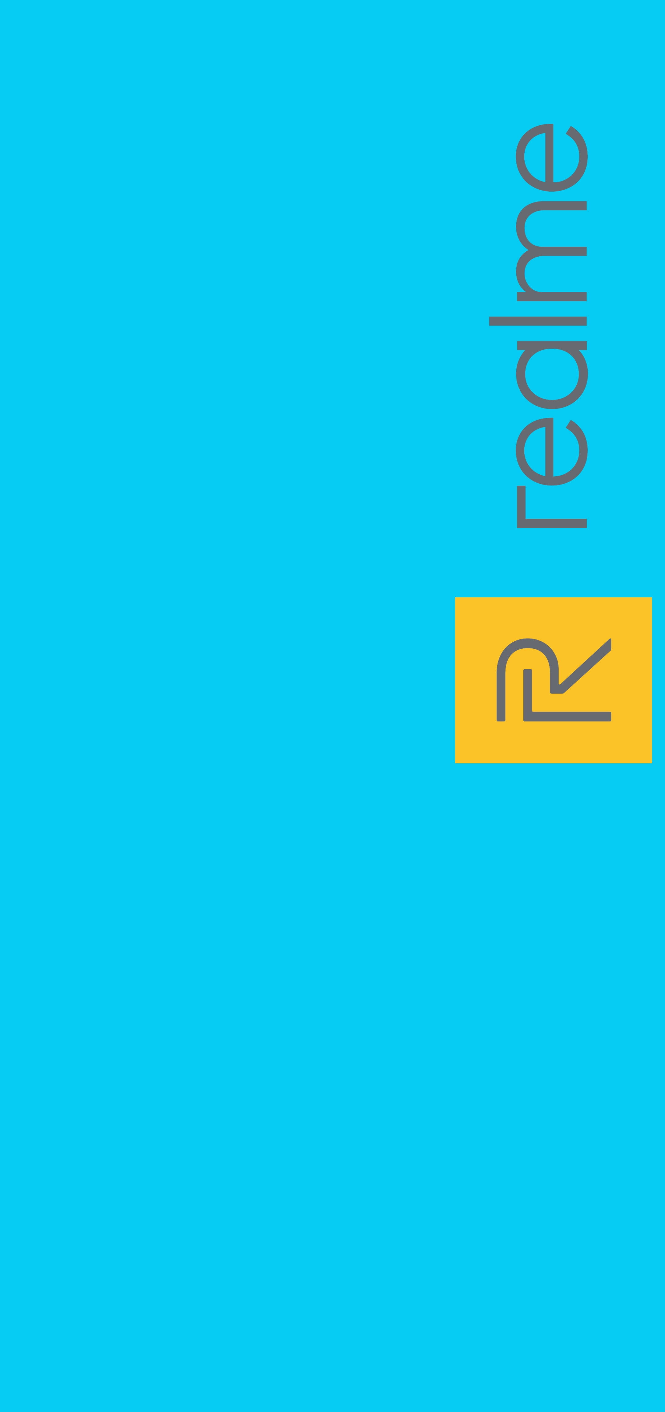 Realme Logo, turquoise, gray, 4K Phone Wallpaper