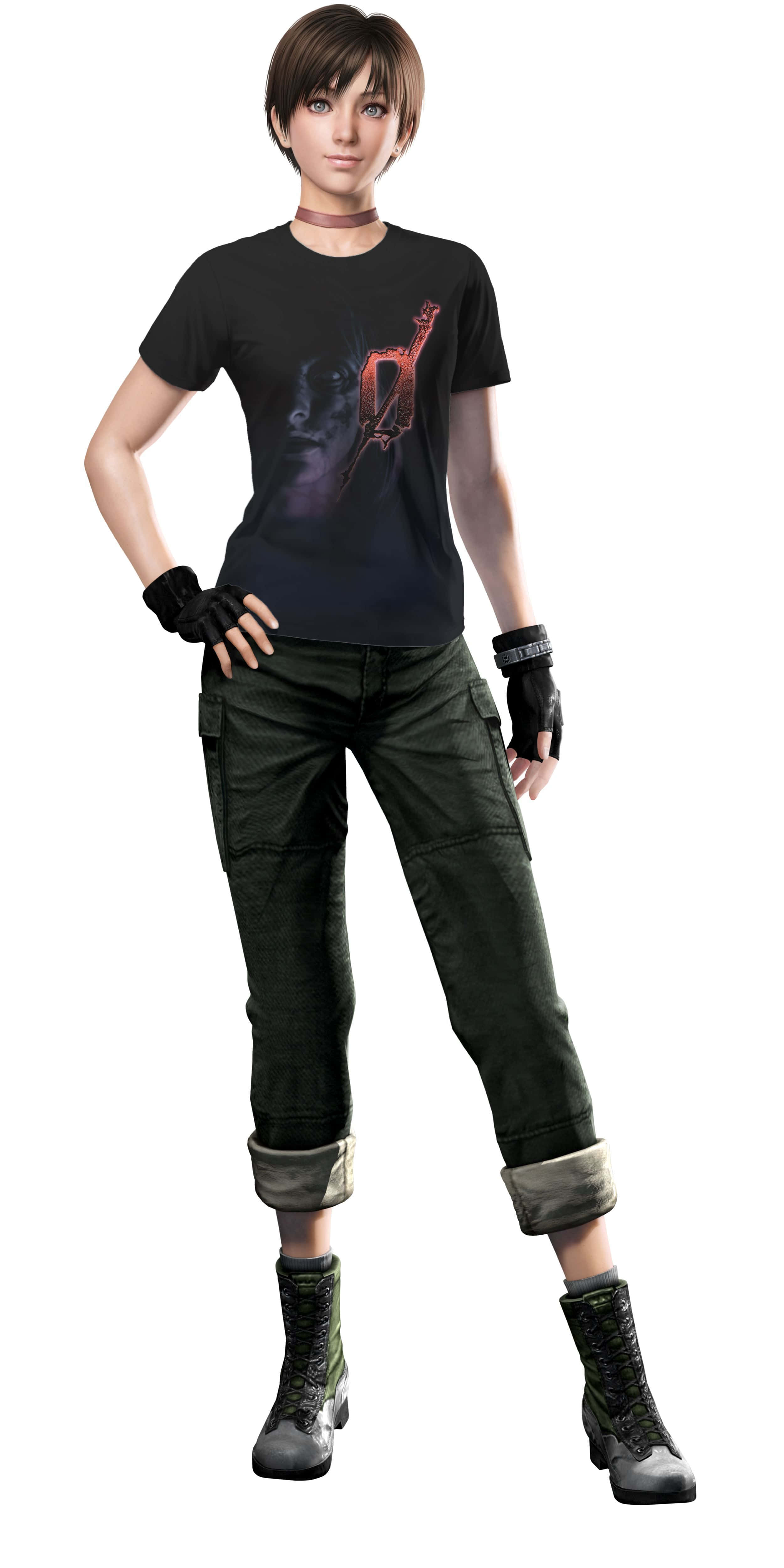 Rebecca Chambers, short brown hair, dark casual attire, 4K Phone Wallpaper