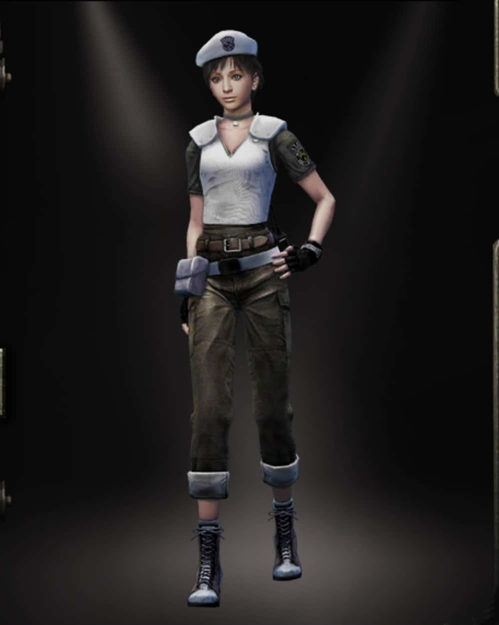 Rebecca Chambers, tactical gear, dramatic spotlight, SD Phone Wallpaper