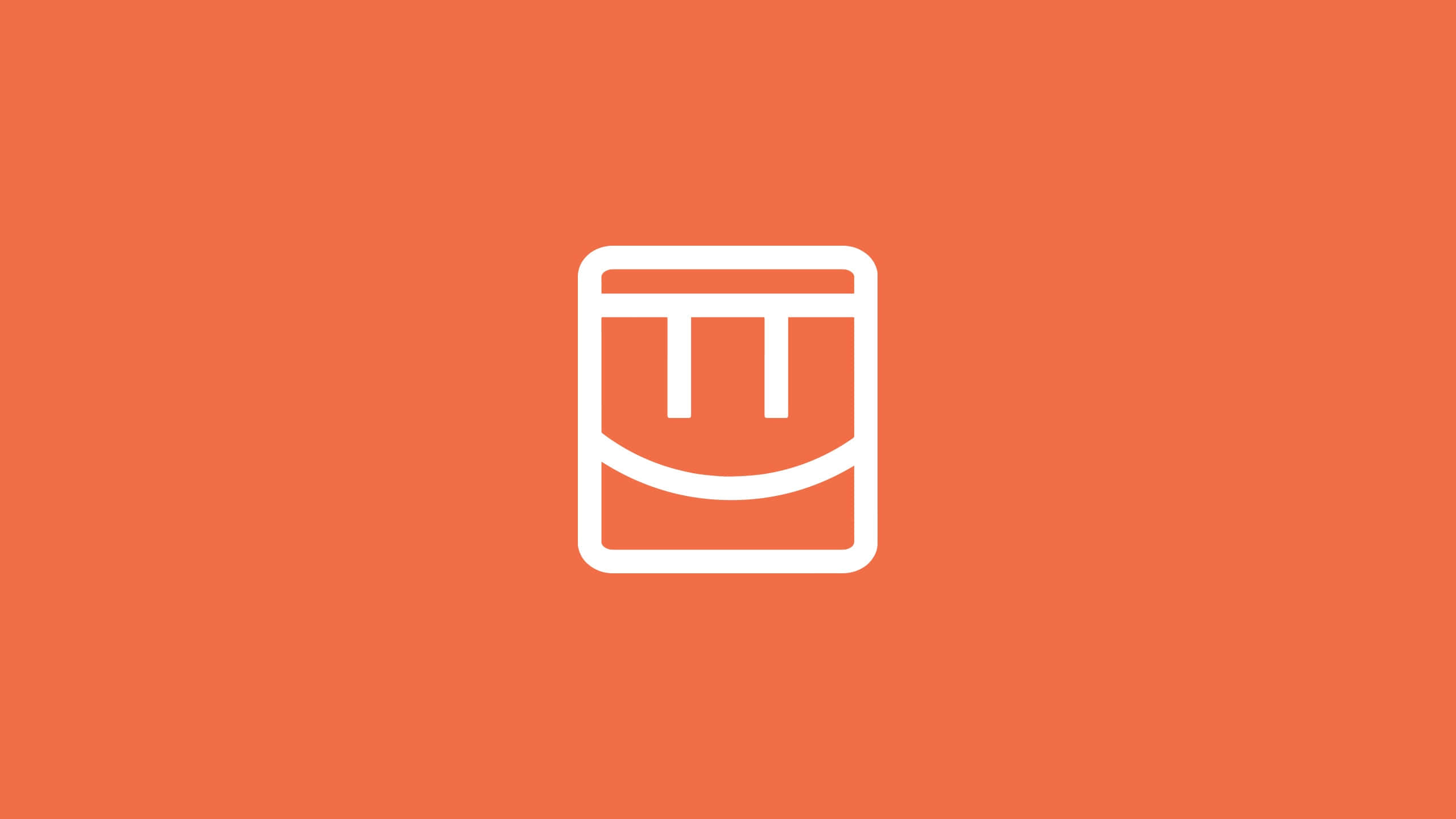 Rec Room, orange background, white outline, 2K Desktop Wallpaper