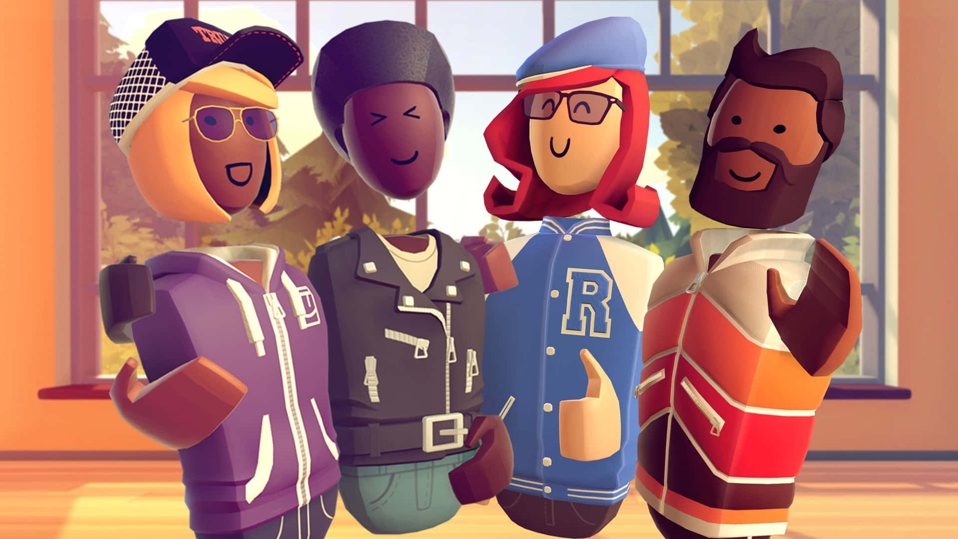 Rec Room, avatar friends, blocky cartoon friends, Full HD Desktop Wallpaper