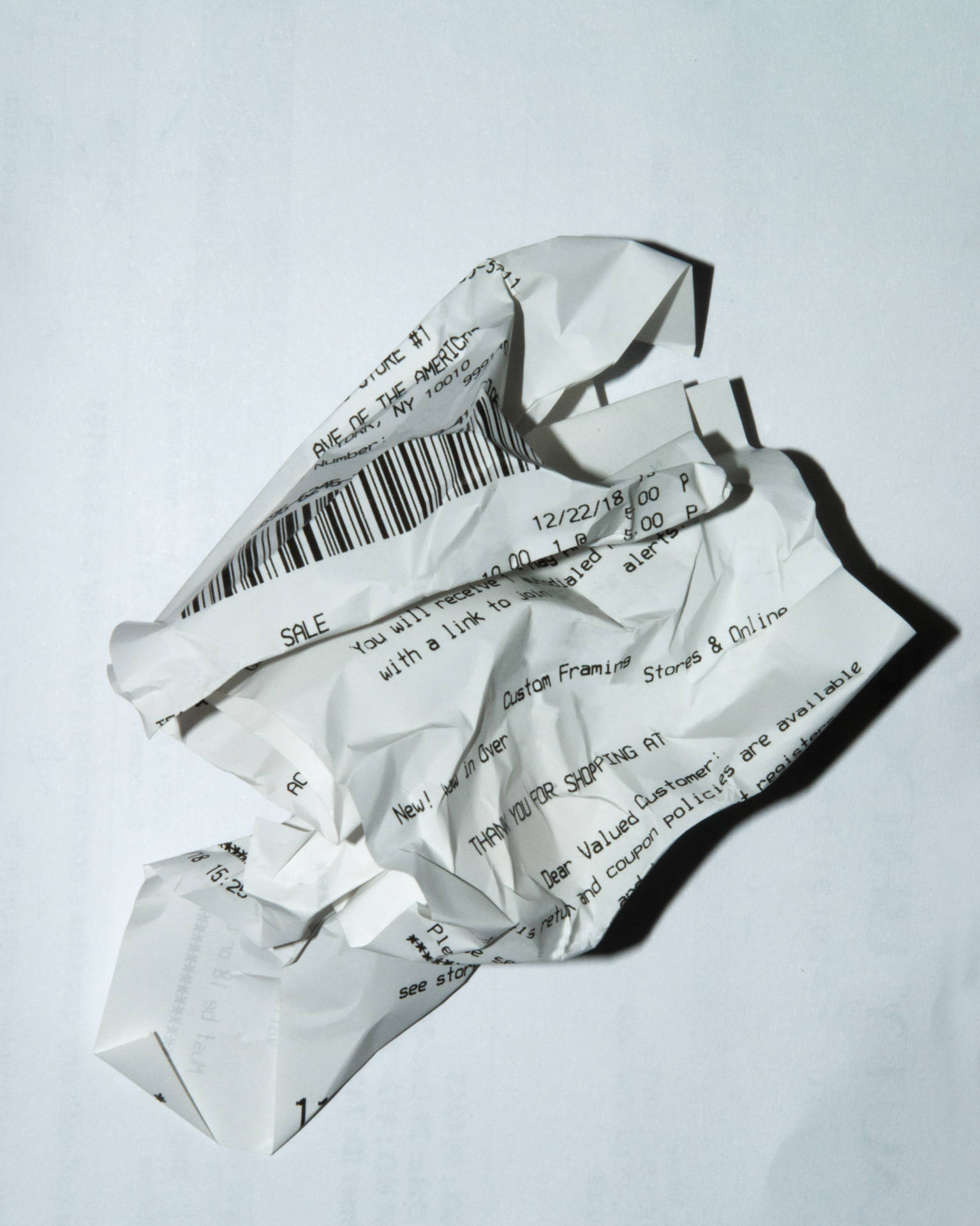 crumpled receipt, white receipt, visible text, Full HD Phone Wallpaper
