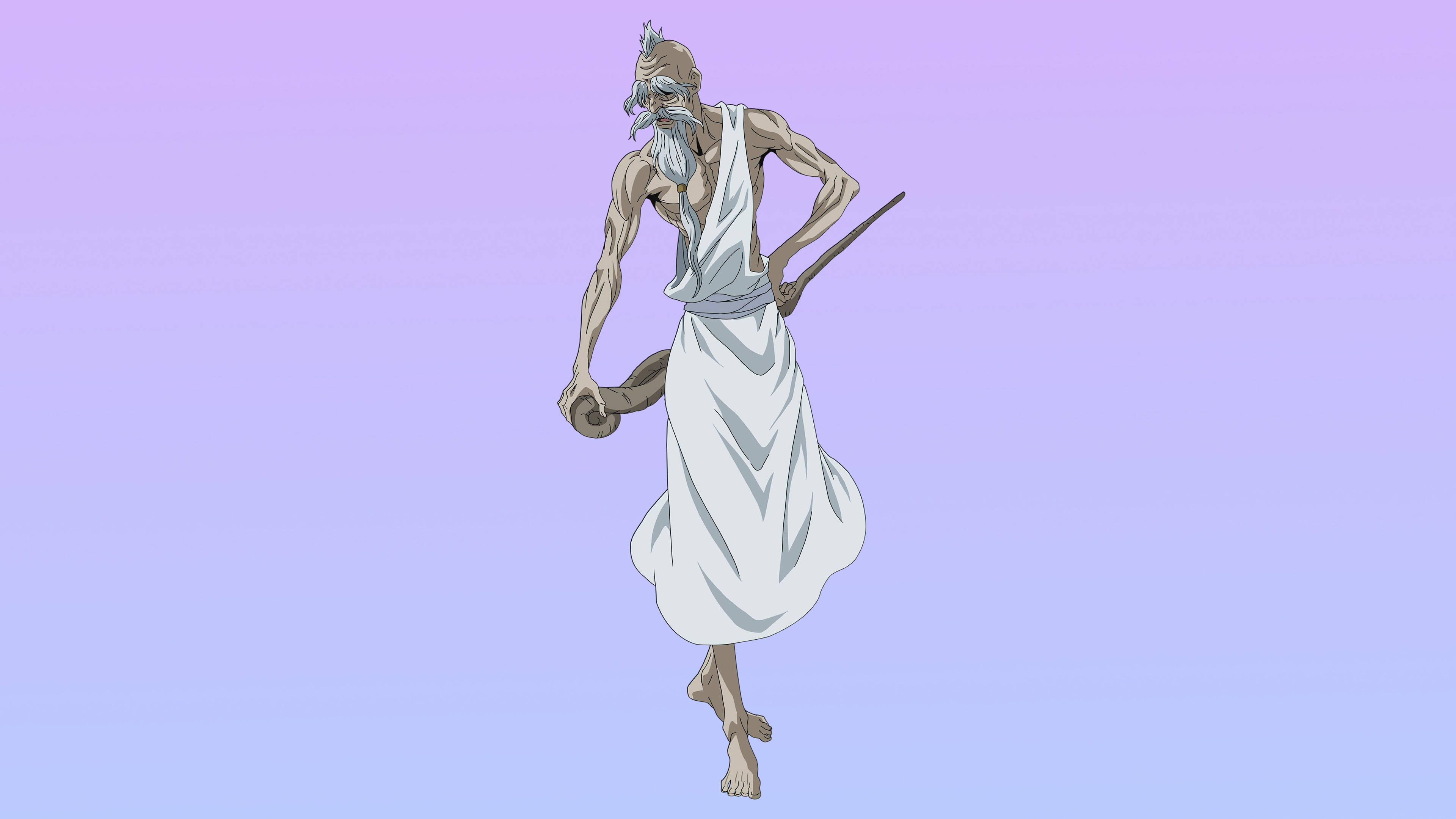 minimalist zeus, Record Of Ragnarok, elderly man, 4K Desktop Wallpaper