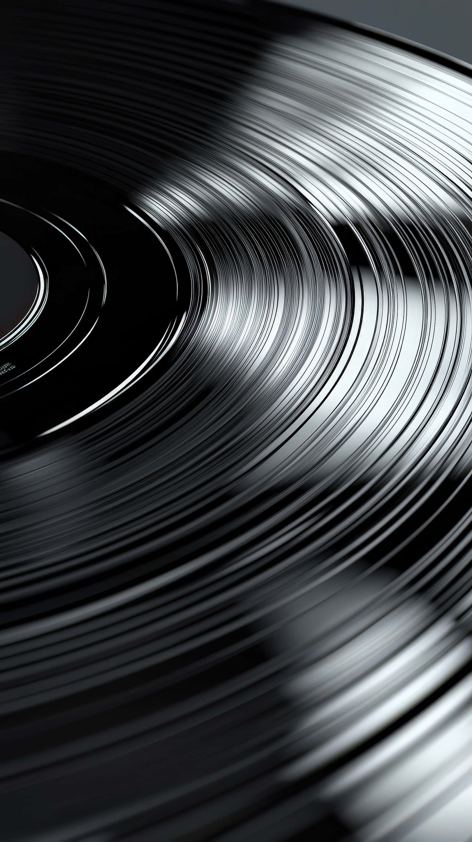 black vinyl record, grooves, light, 2K Phone Wallpaper