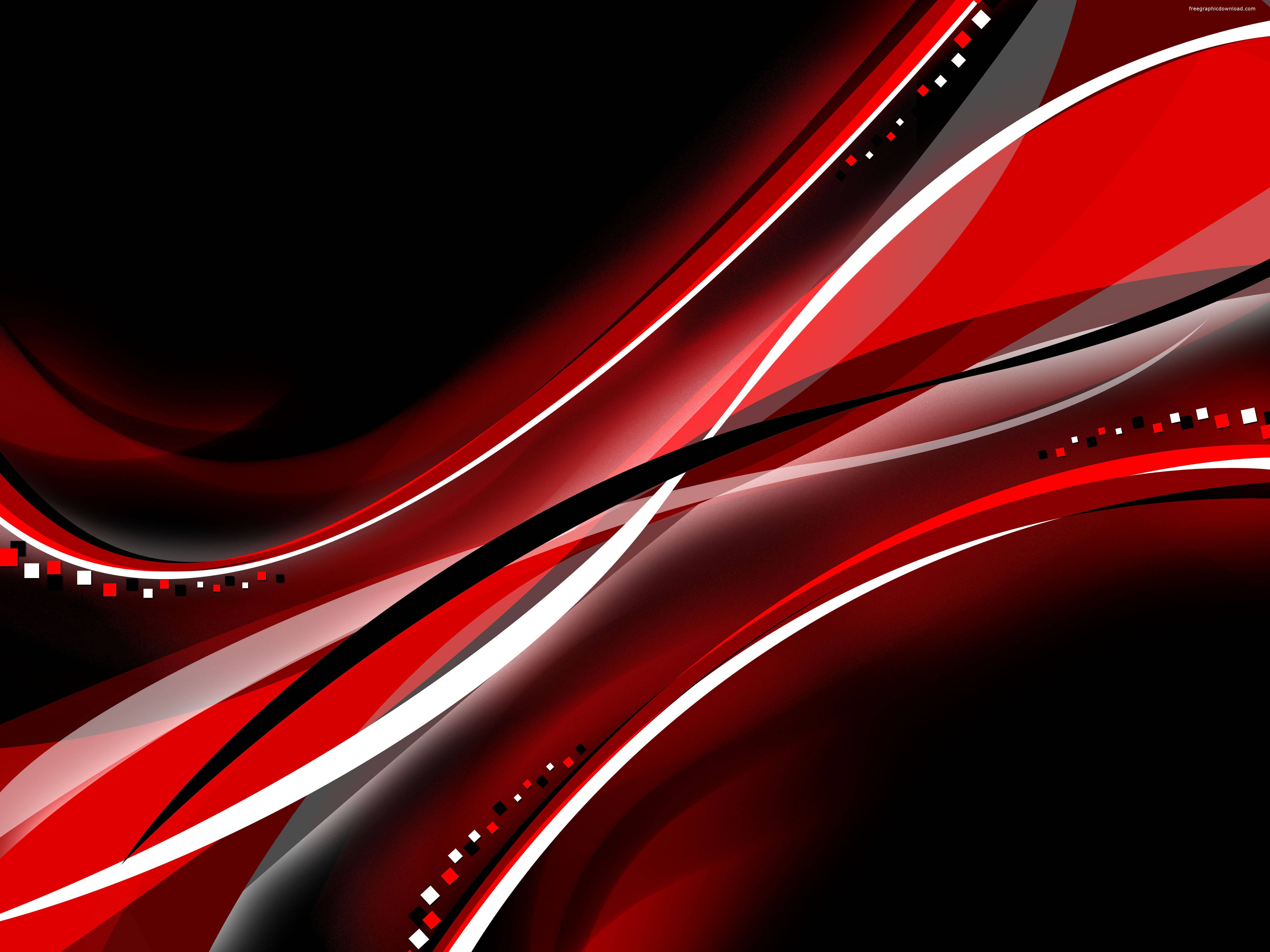 red abstract art, curved lines, red white and black, 4K Desktop Wallpaper
