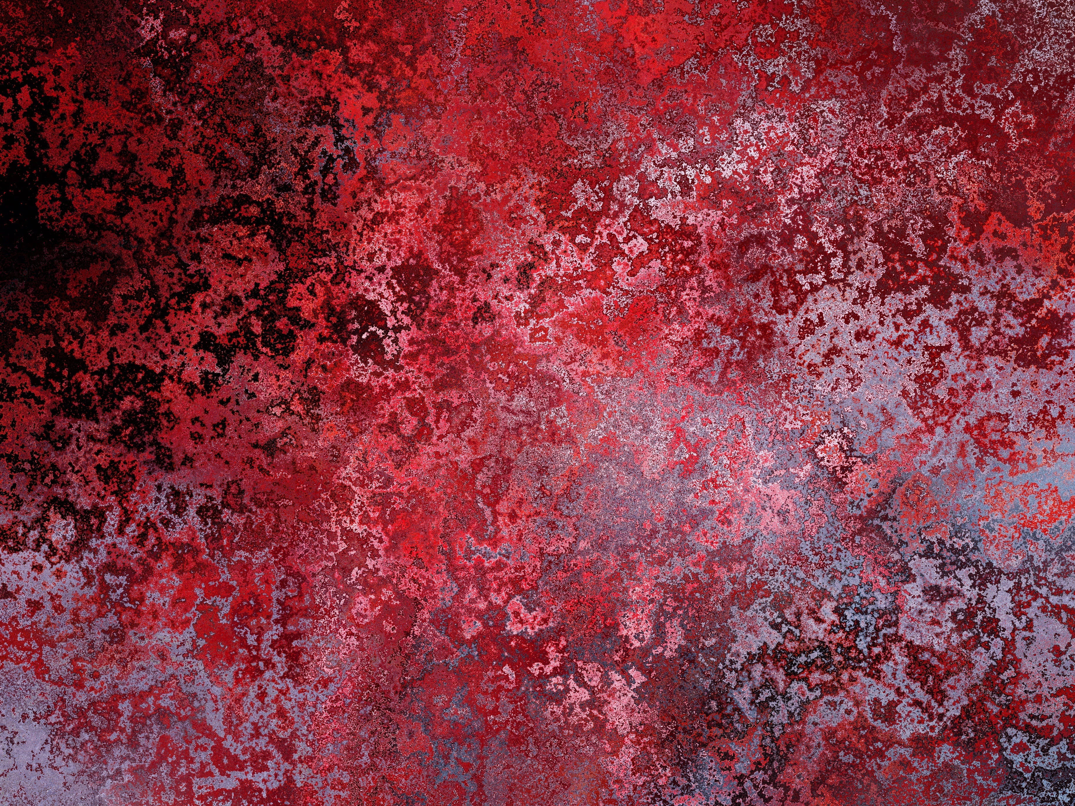 blood red abstract painting, splattered red, silver paint, 2K Desktop Wallpaper