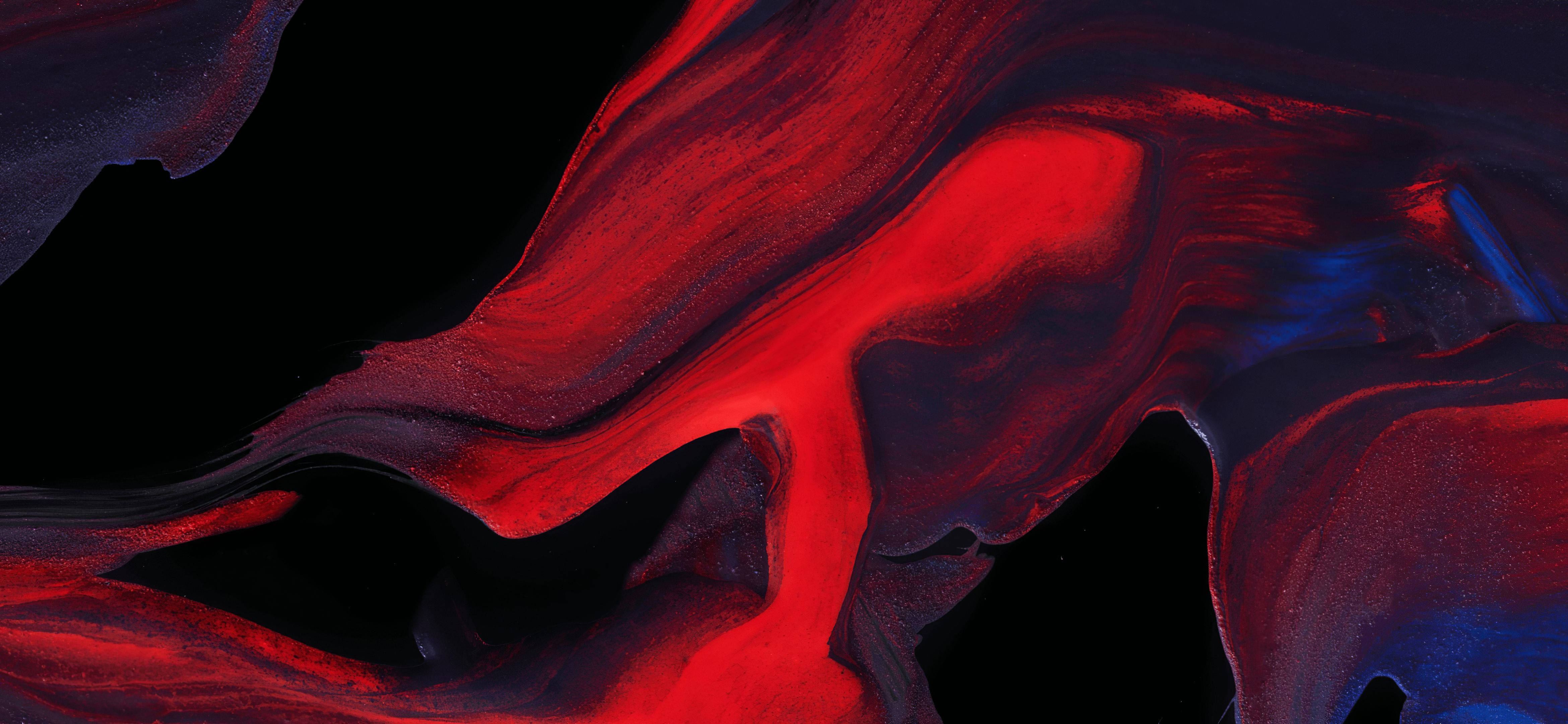 red, blue, liquid swirls, 4K Desktop Wallpaper