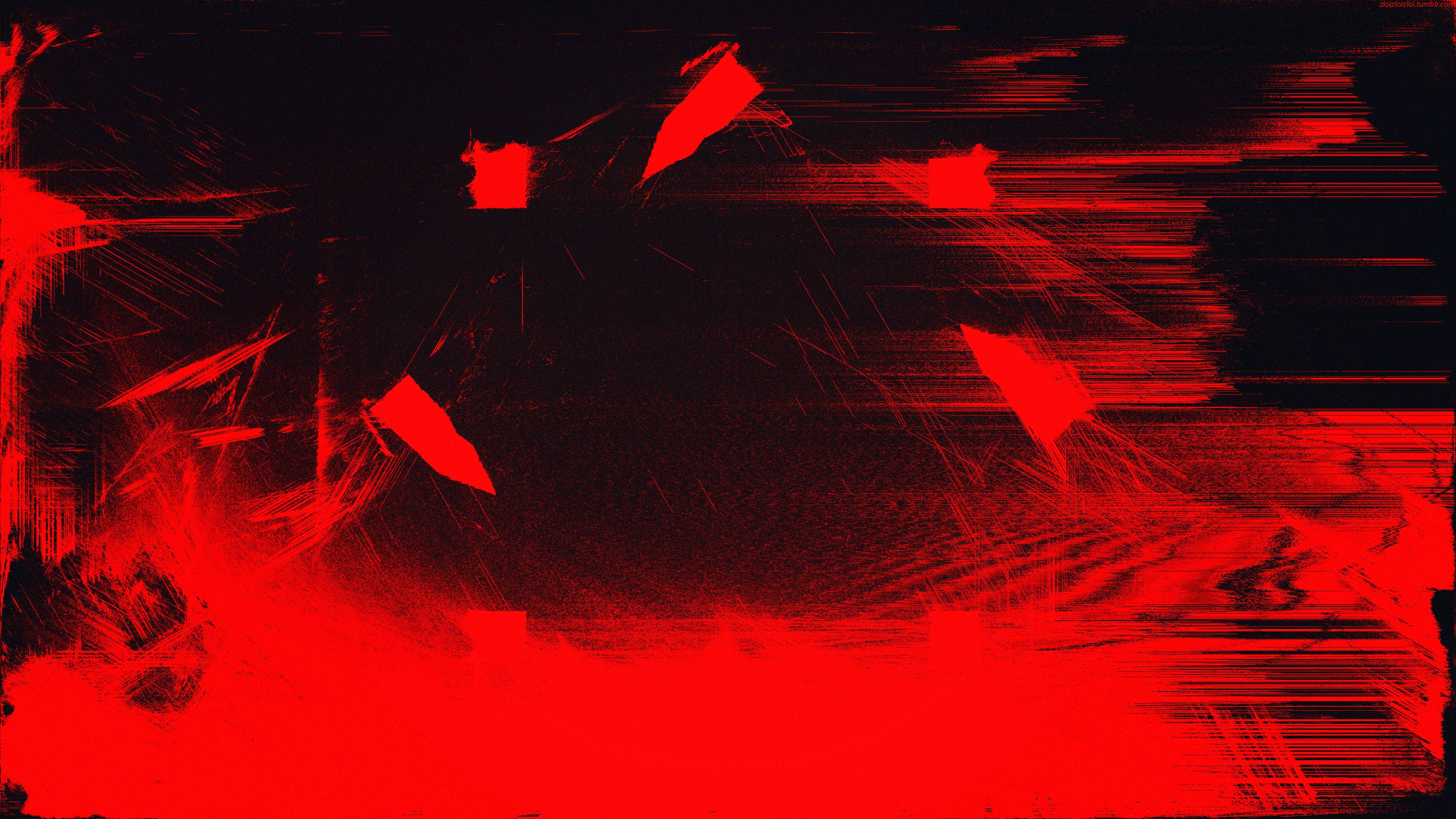Grunge, black, red, 4K Desktop Wallpaper
