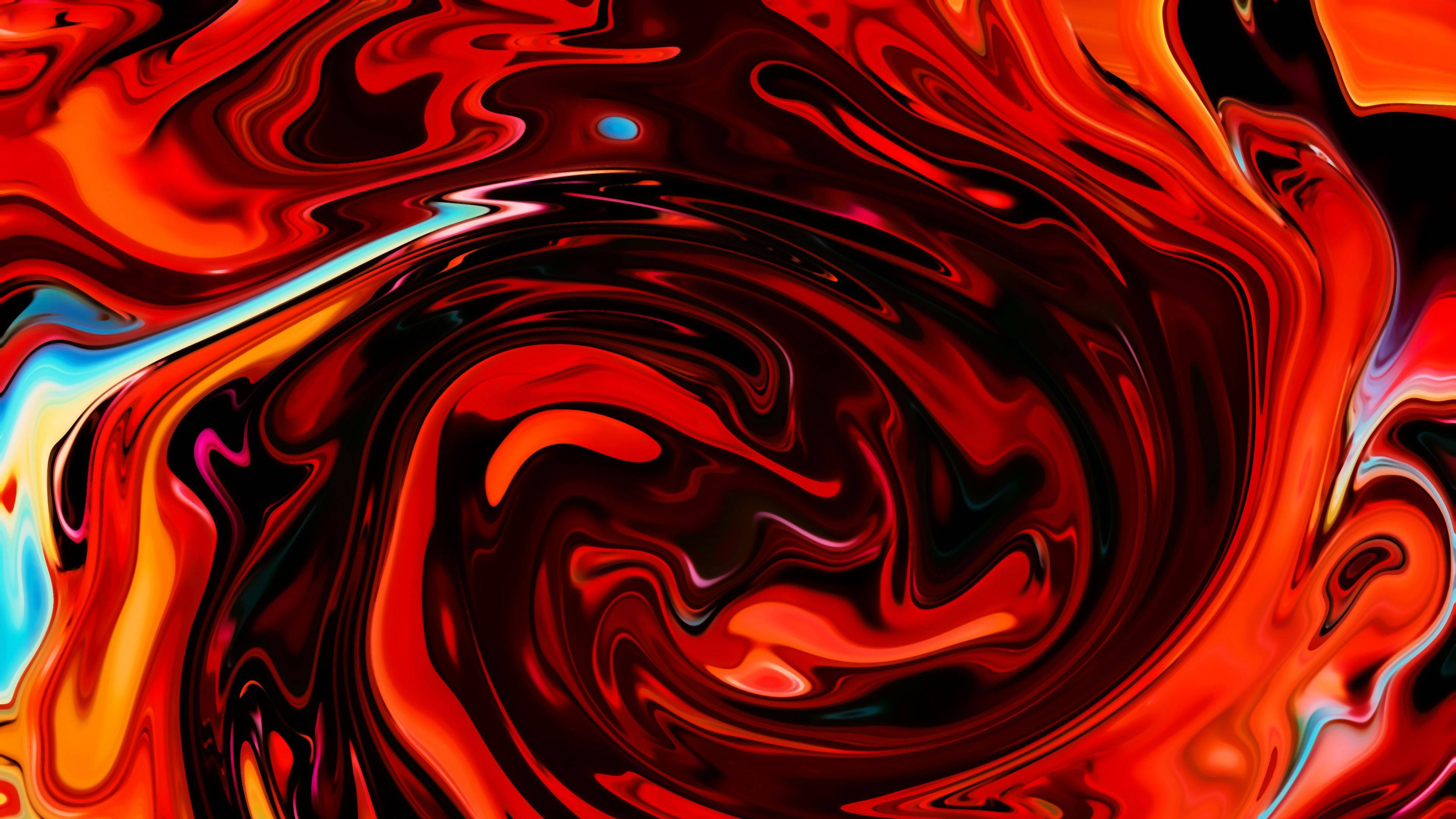 red abstract, float swirl design, molten red orange, 4K Desktop Wallpaper