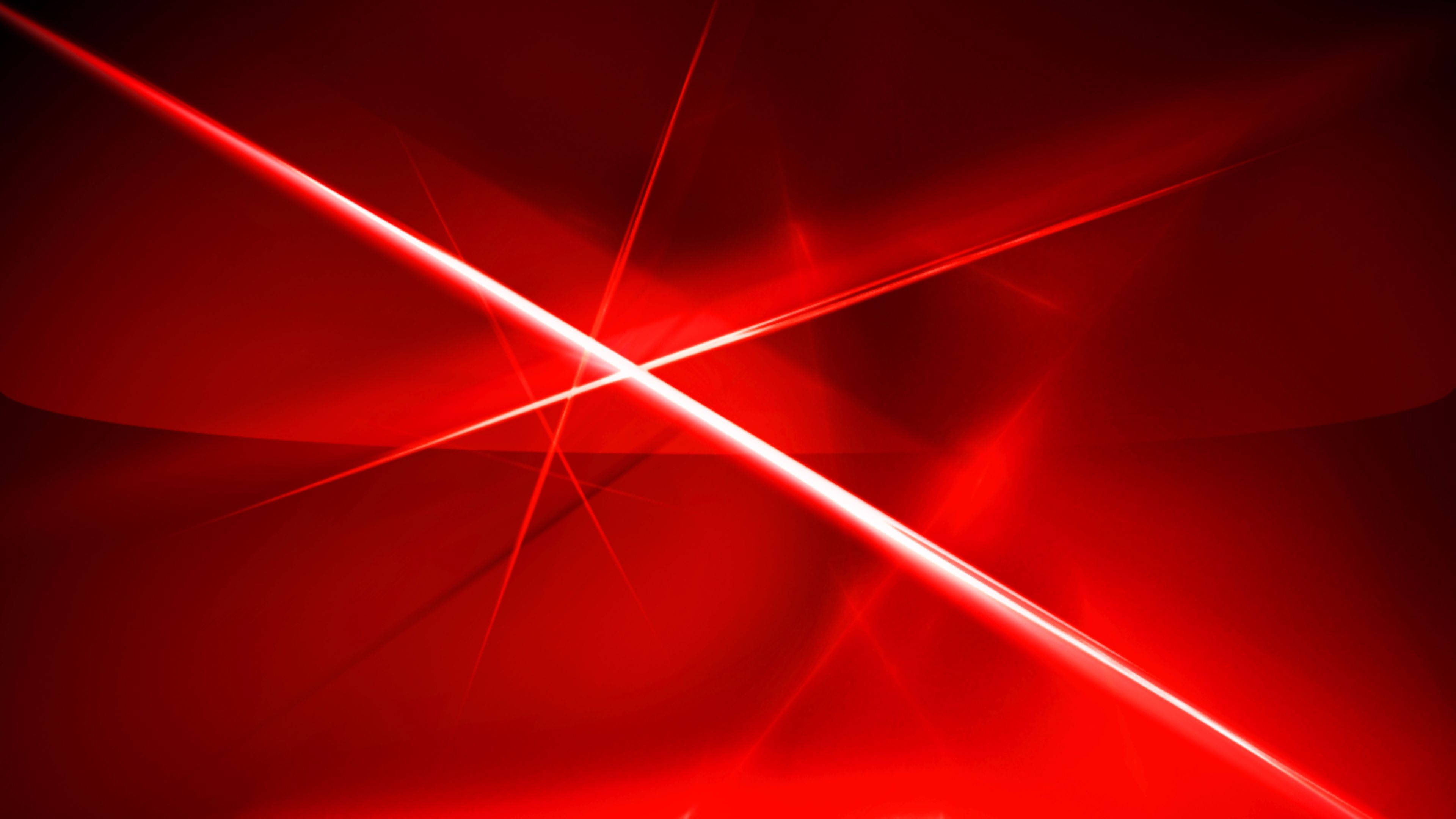 glowing red abstract art, vibrant red, glowing intersecting light beams, 4K Desktop Wallpaper