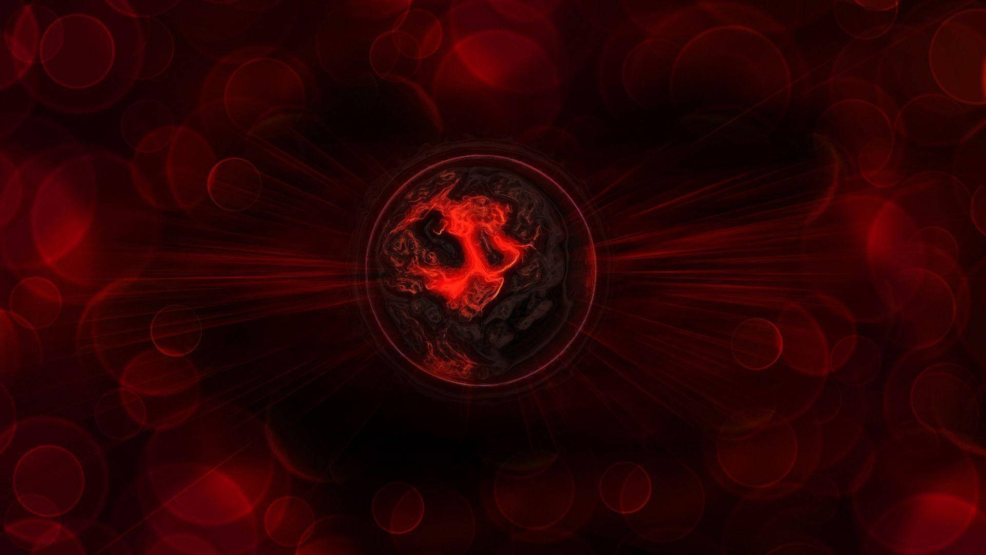 red abstract, glowing red heart, dark abstract background, Full HD Desktop Wallpaper
