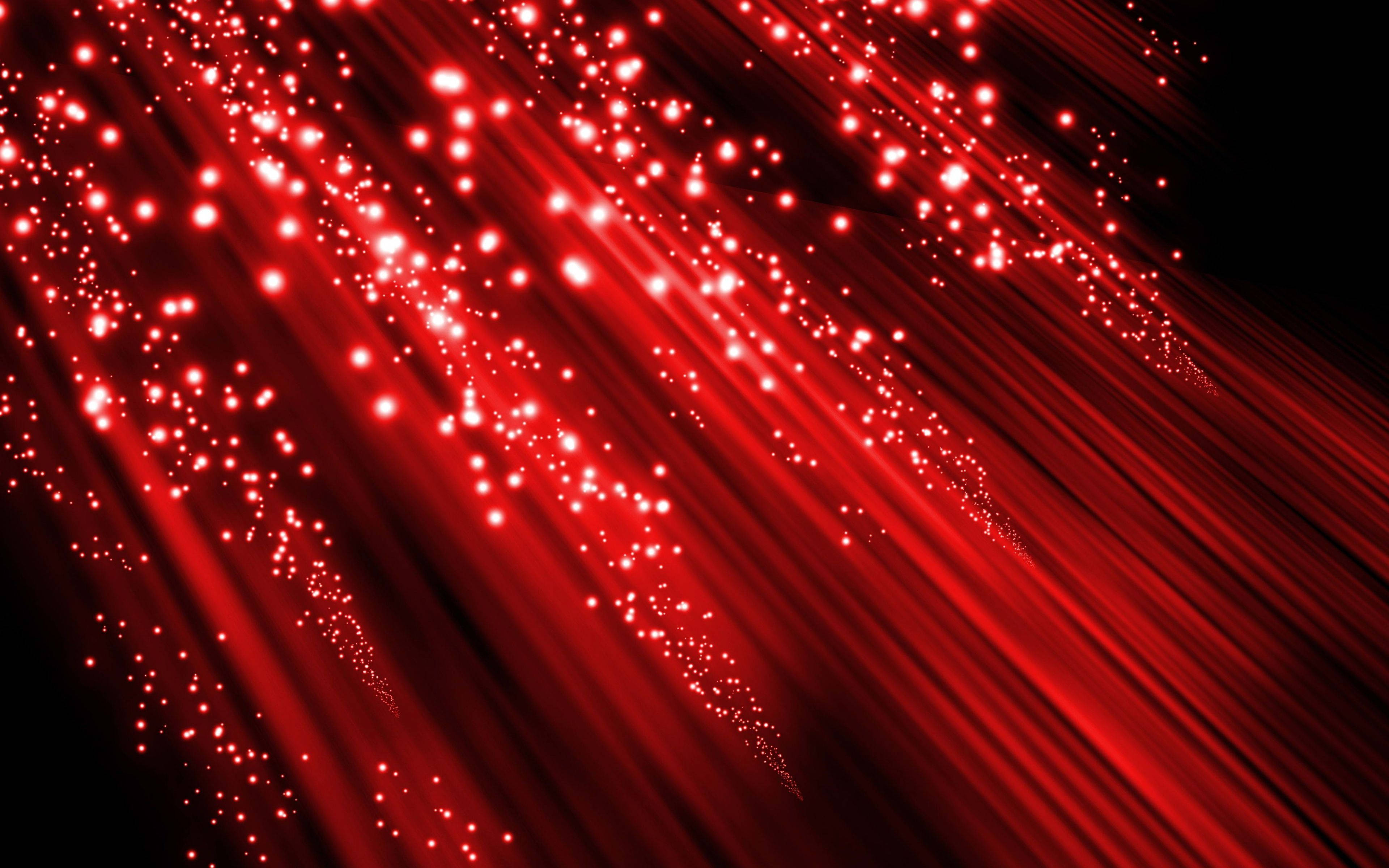 red abstract, glowing lines, glowing circles, 4K Desktop Wallpaper