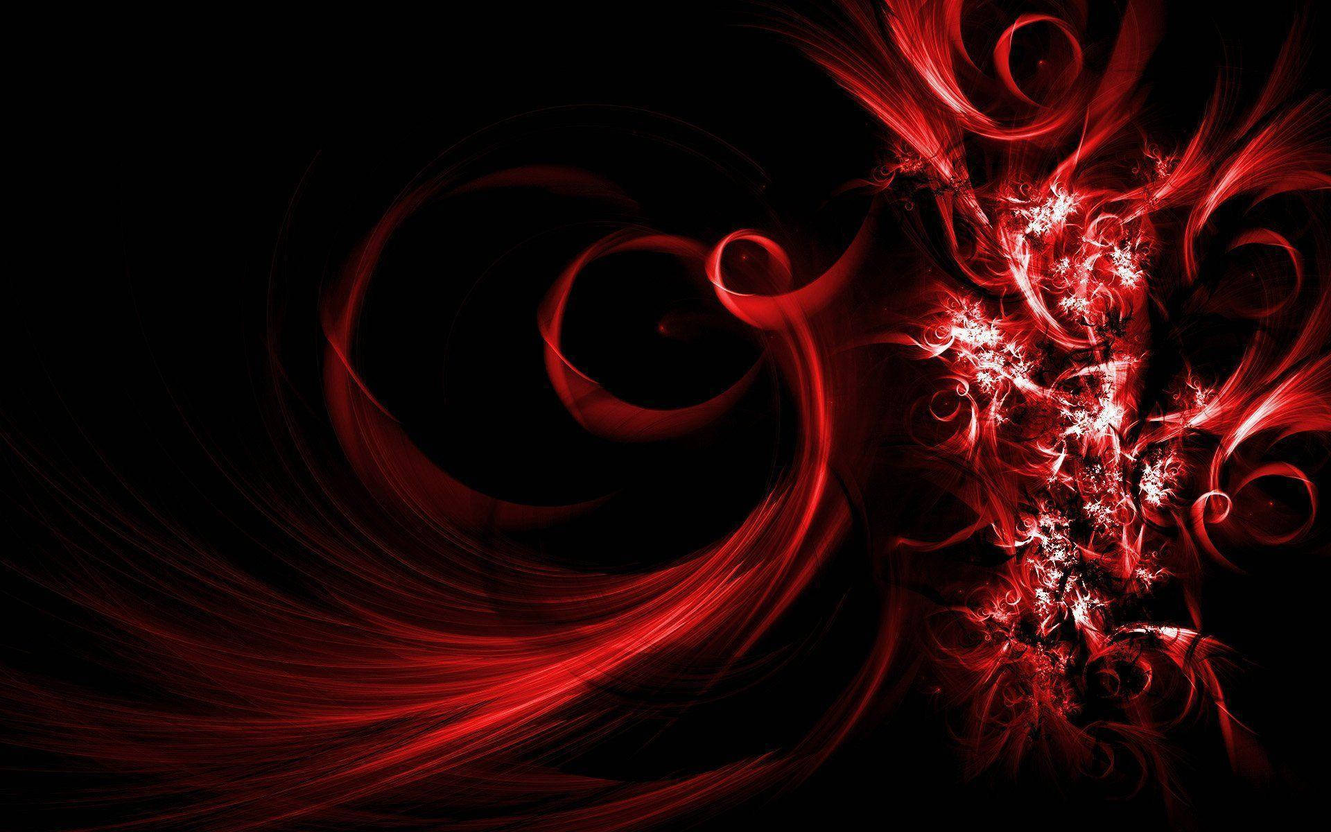 neon red, abstract swirls, vibrant red, Full HD Desktop Wallpaper