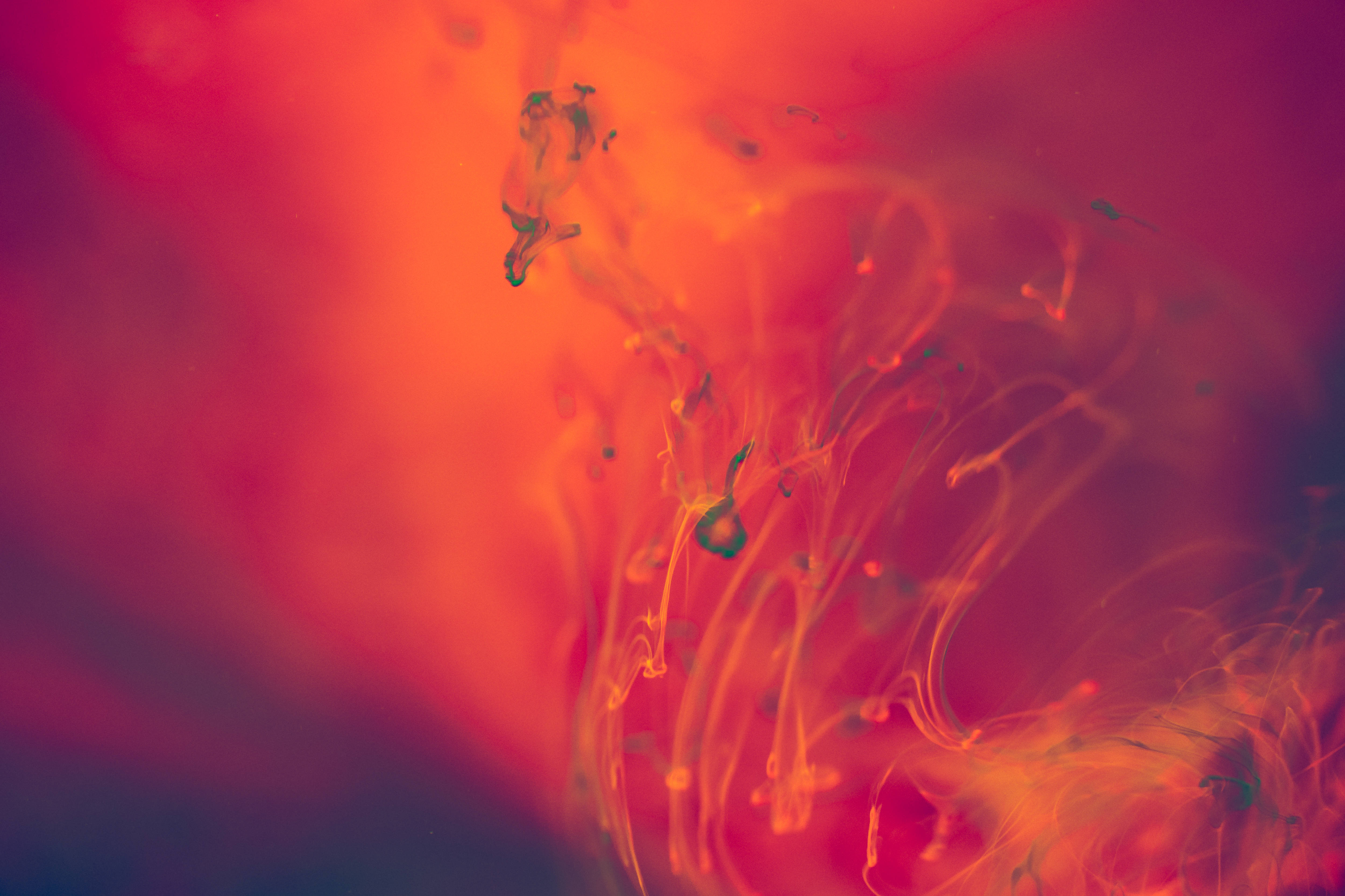 red, orange, ink, 4K Desktop Wallpaper