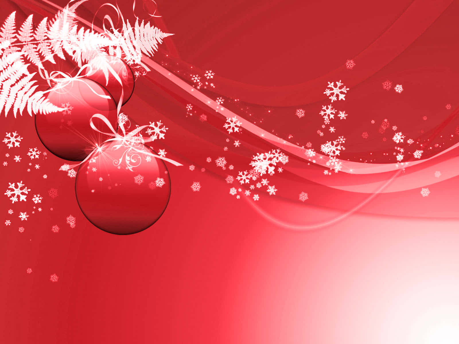 Red Aesthetic Christmas, vibrant red background, glossy ornaments, HD Desktop Wallpaper