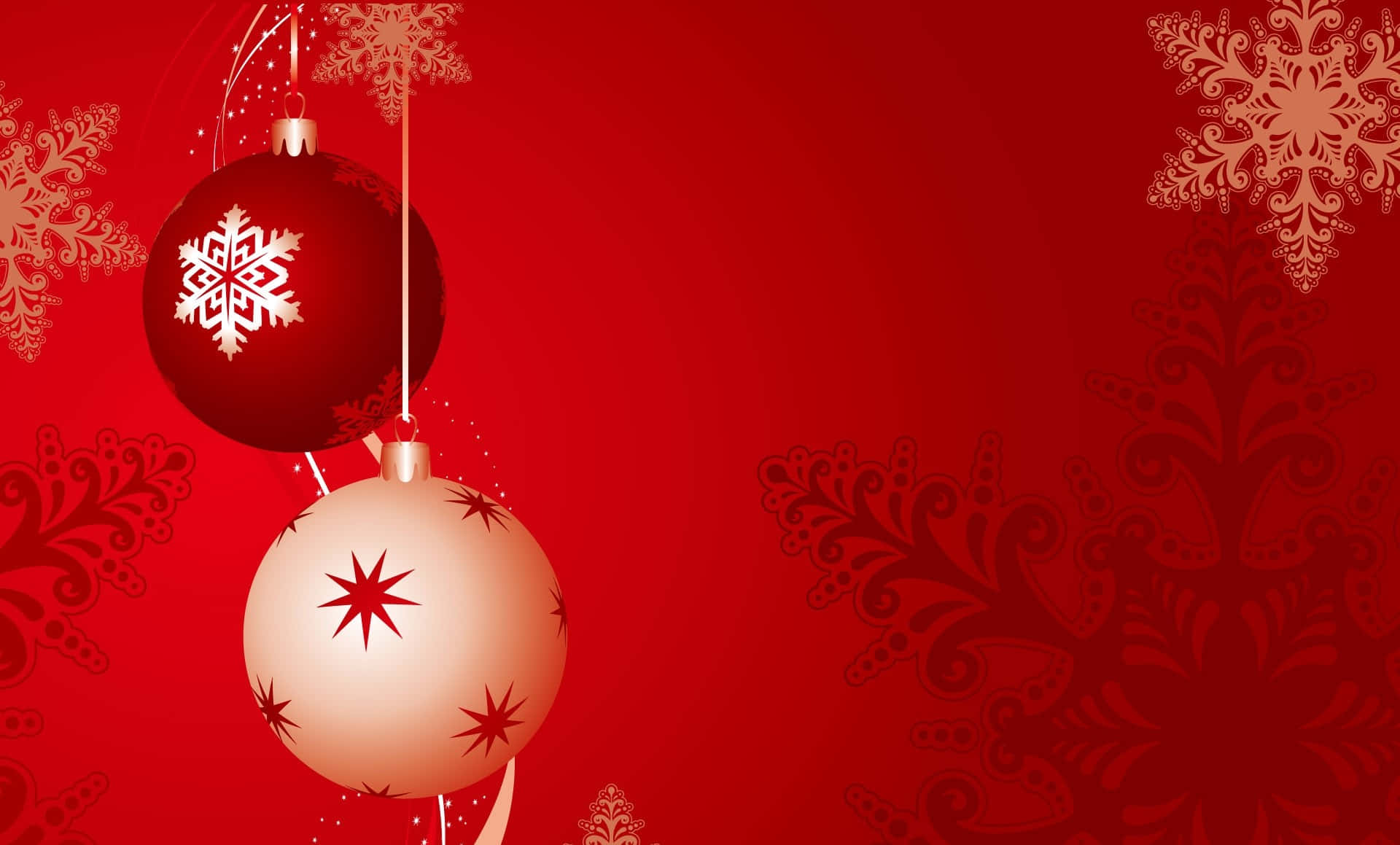 Red Aesthetic Christmas, Christmas ornaments, snowflake patterns, Full HD Desktop Wallpaper