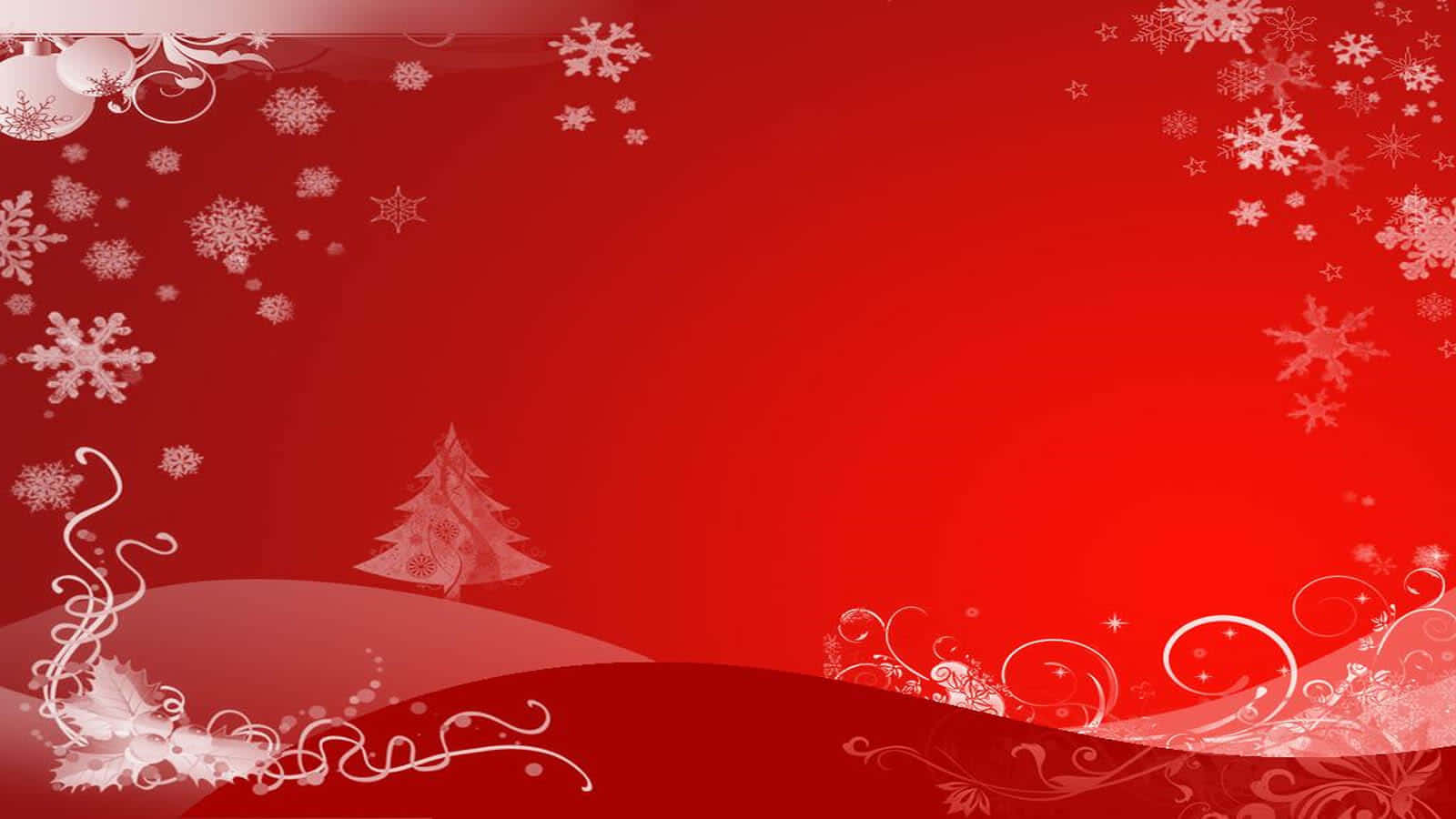 Red Aesthetic Christmas, festive red background, white snowflakes swirls, HD Desktop Wallpaper
