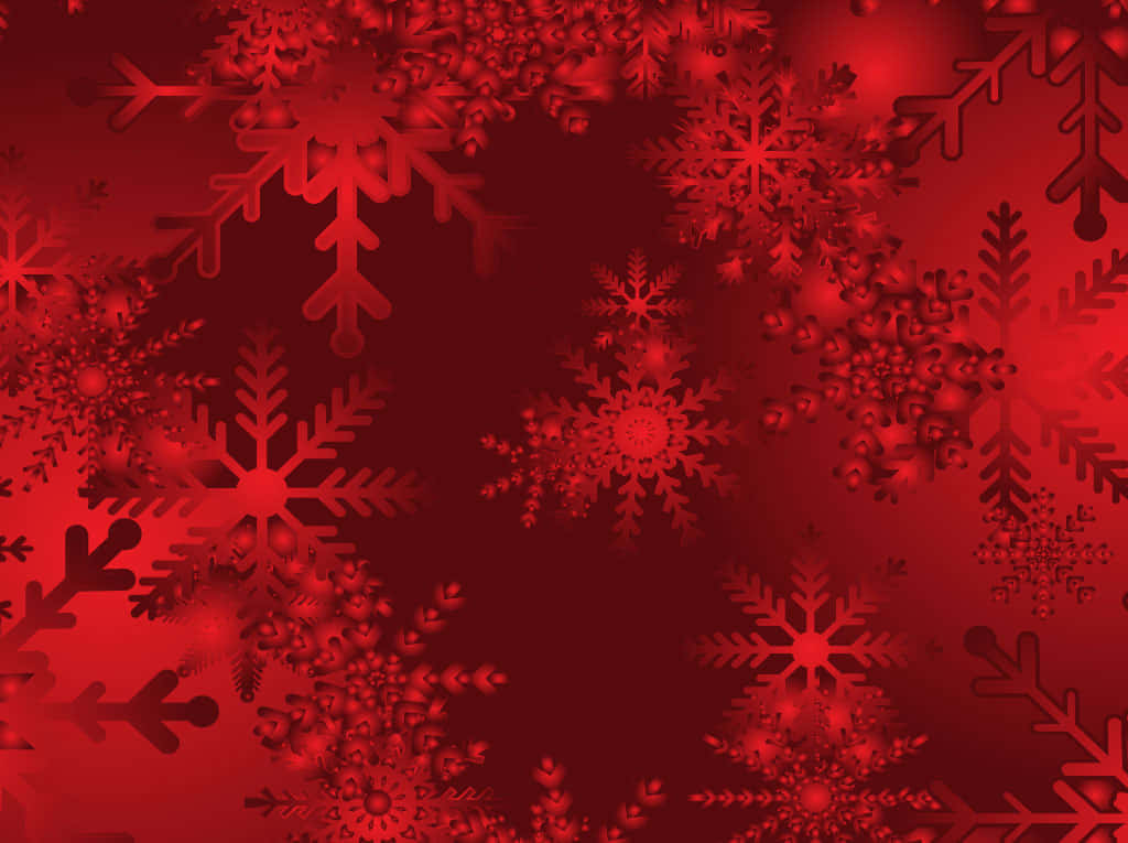 Red Aesthetic Christmas, vibrant red snowflakes, deep crimson gradient background, SD Desktop Wallpaper