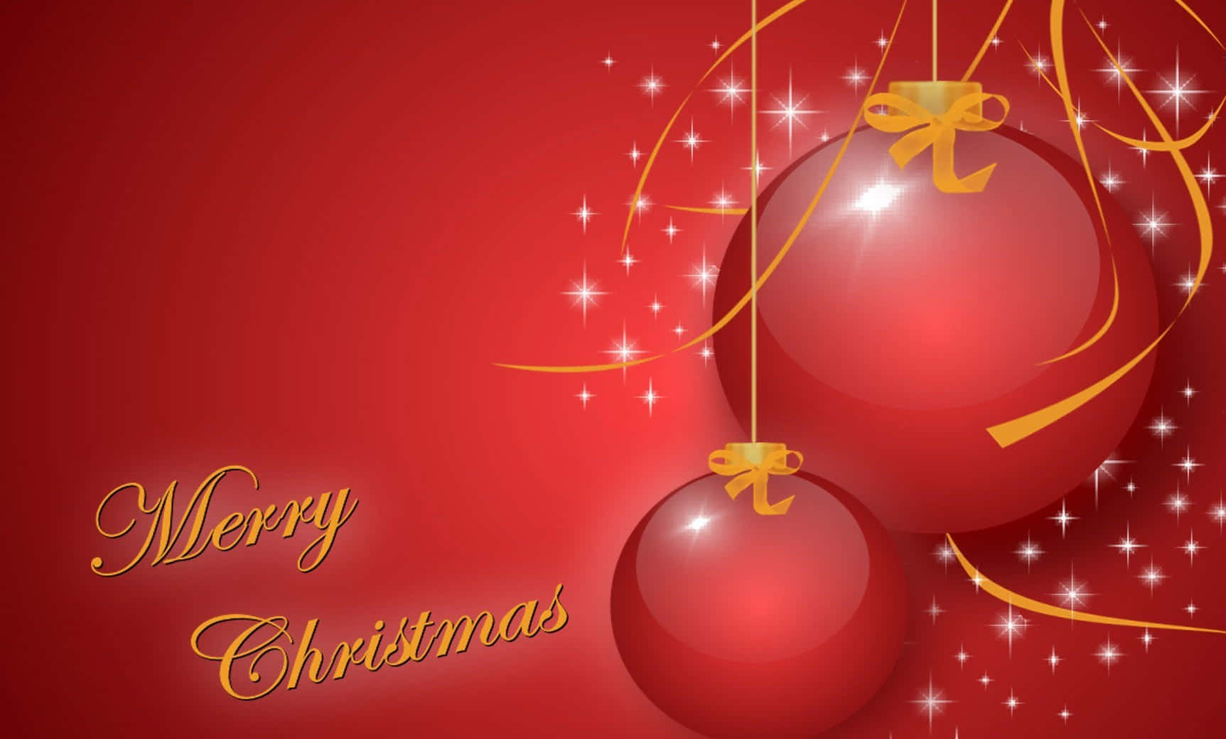 Red Aesthetic Christmas, shiny red Christmas ornaments, gold bows, HD Desktop Wallpaper