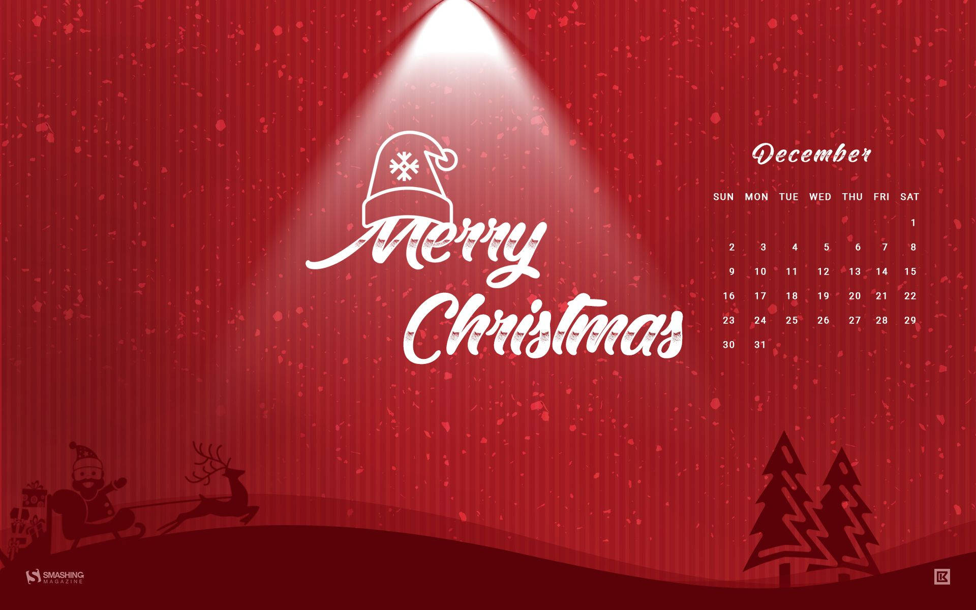December Red Christmas Calendar, Merry Christmas, red snowy backdrop, Full HD Desktop Wallpaper