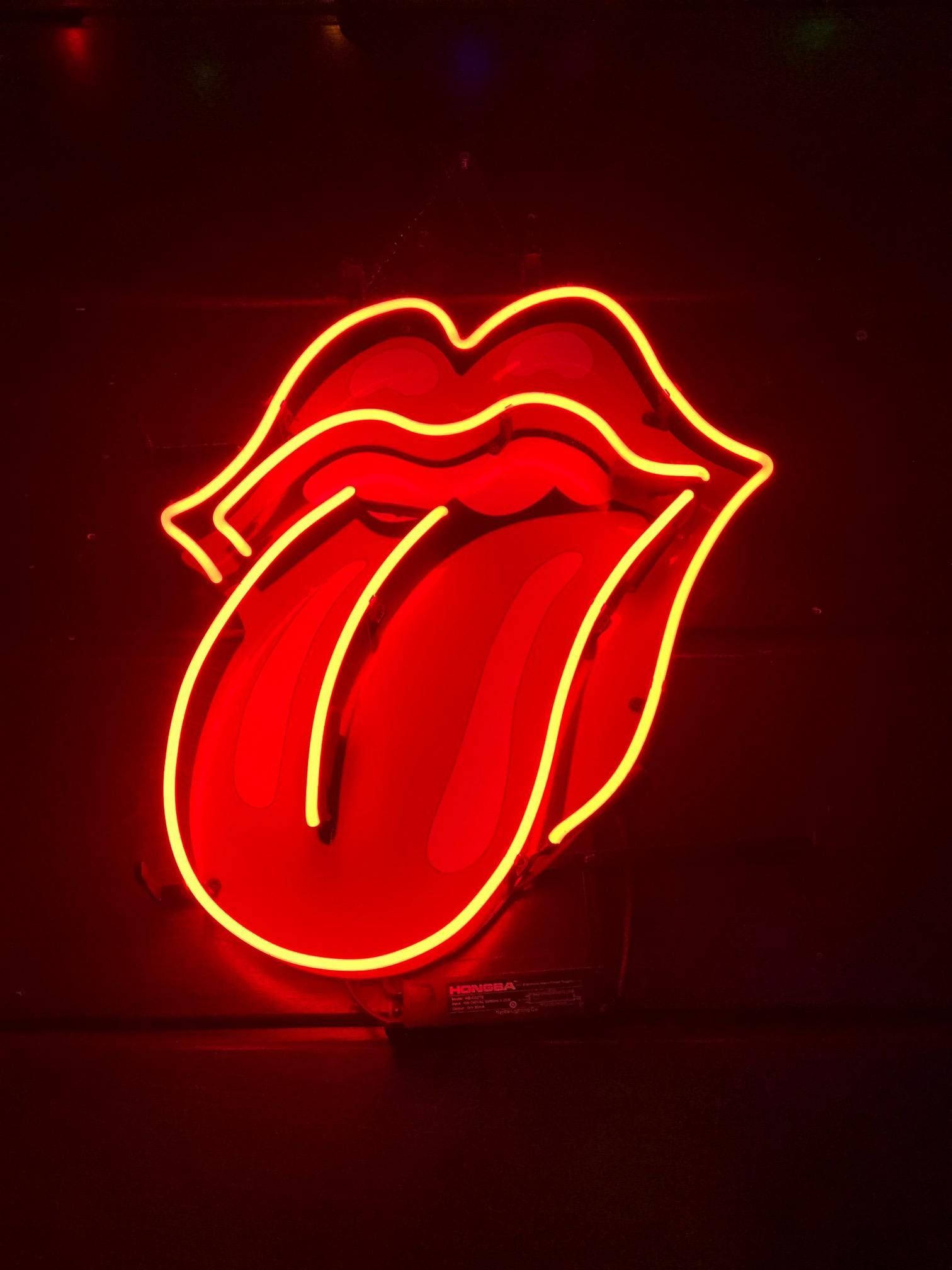 Red Aesthetic Neon, glowing red neon sign, tongue sticking out, Full HD Phone Wallpaper