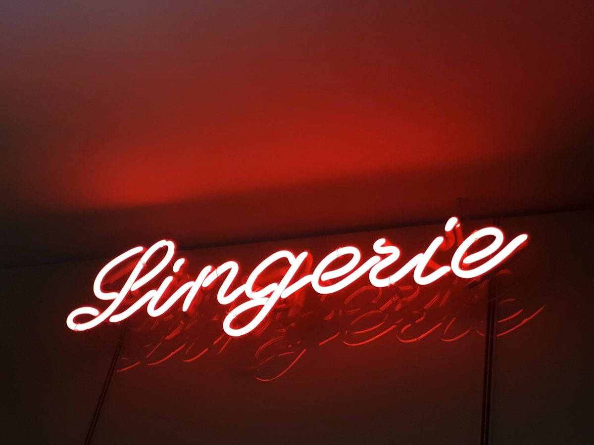 Red Aesthetic Neon, Lingerie, glowing red neon sign, SD Desktop Wallpaper