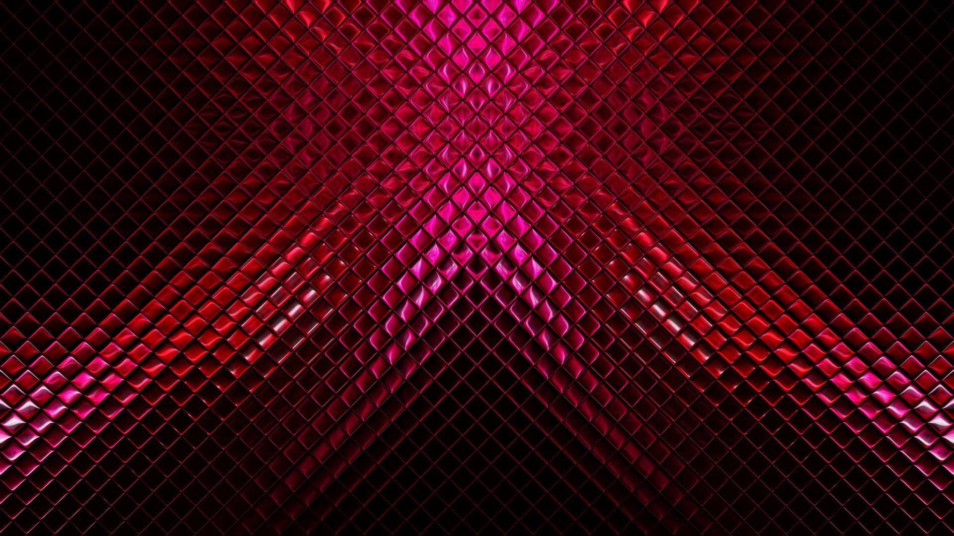 scaled dark red abstract rhombus, glossy red diamond tiles, central point, Full HD Desktop Wallpaper