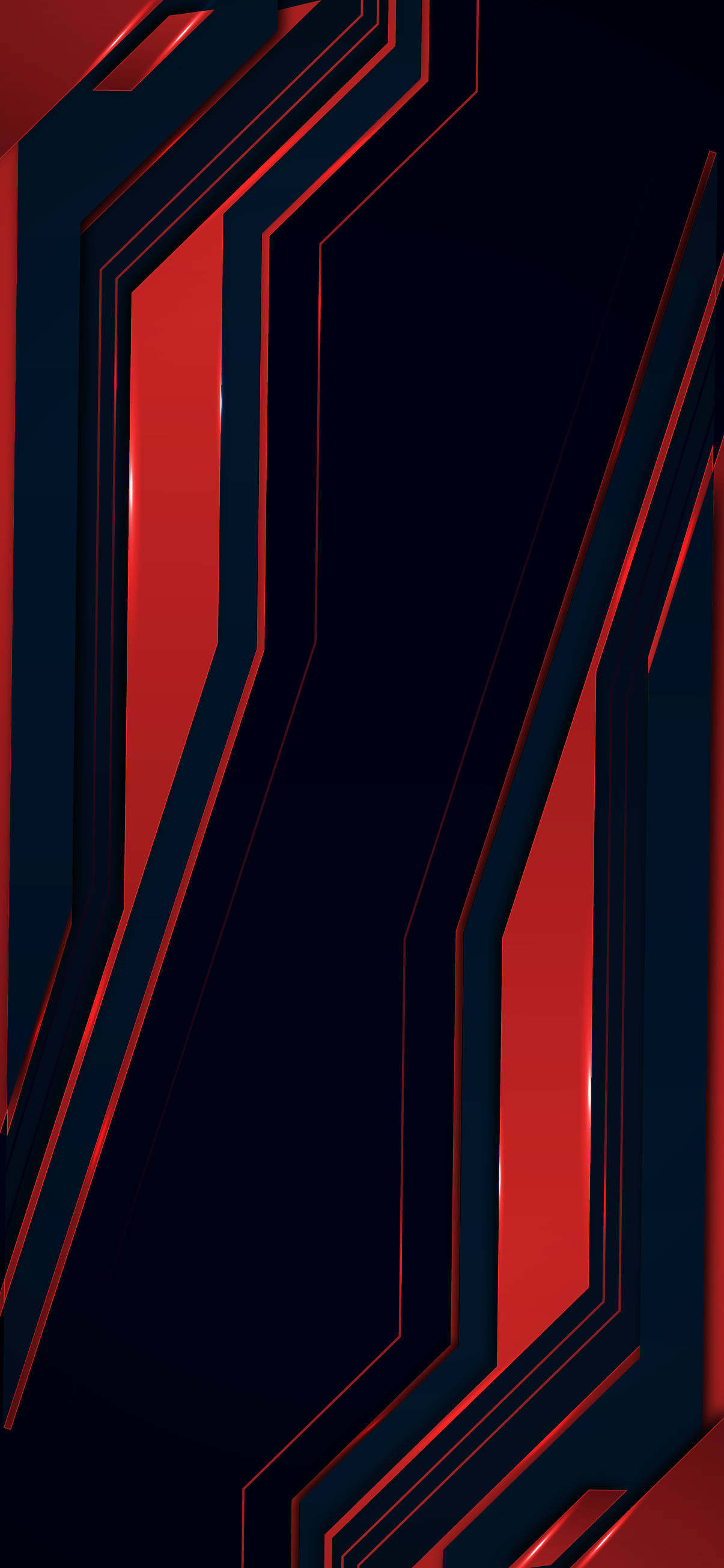 Red And Black iPhone, black background, vibrant red glowing geometric lines, 2K Phone Wallpaper