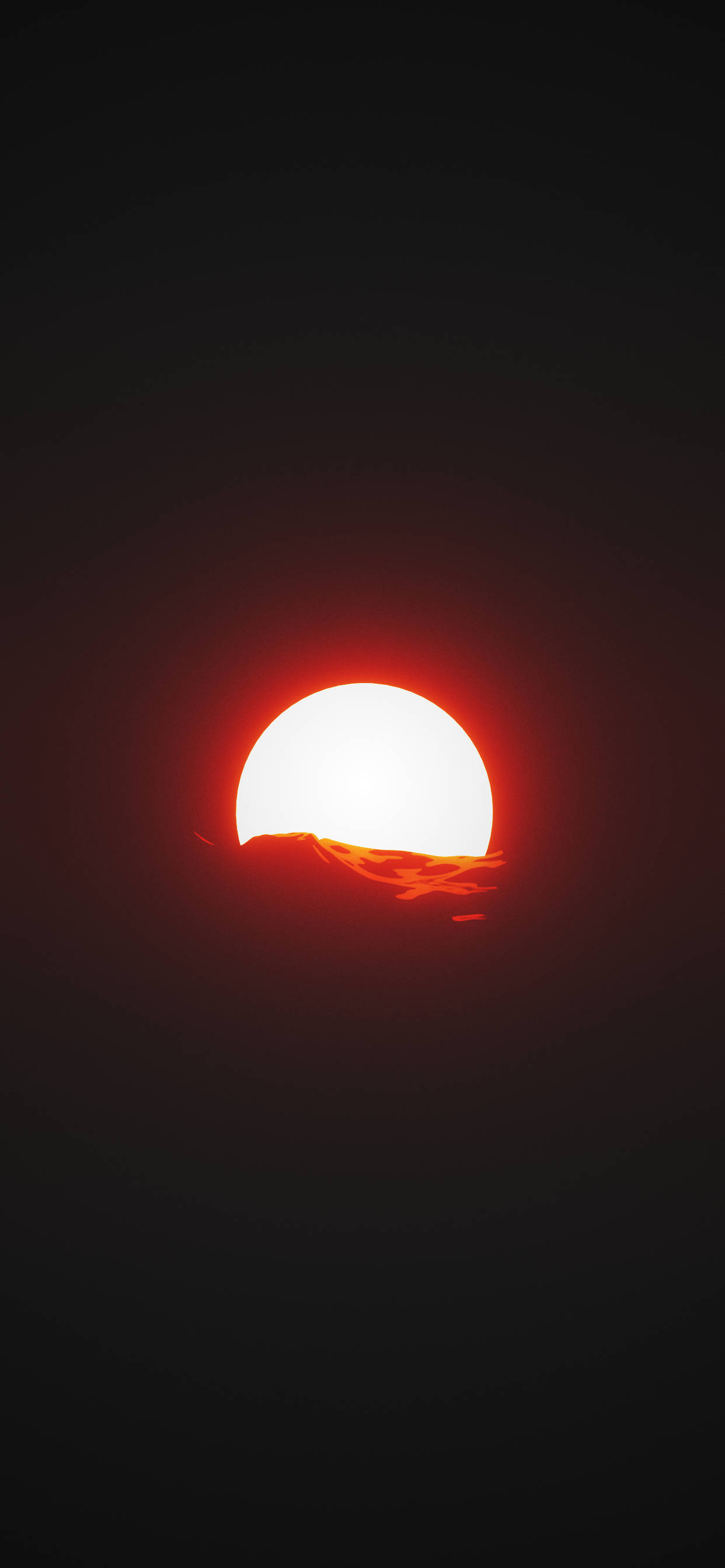 Red And Black iPhone, red sun, dark mountain ridge, 2K Phone Wallpaper