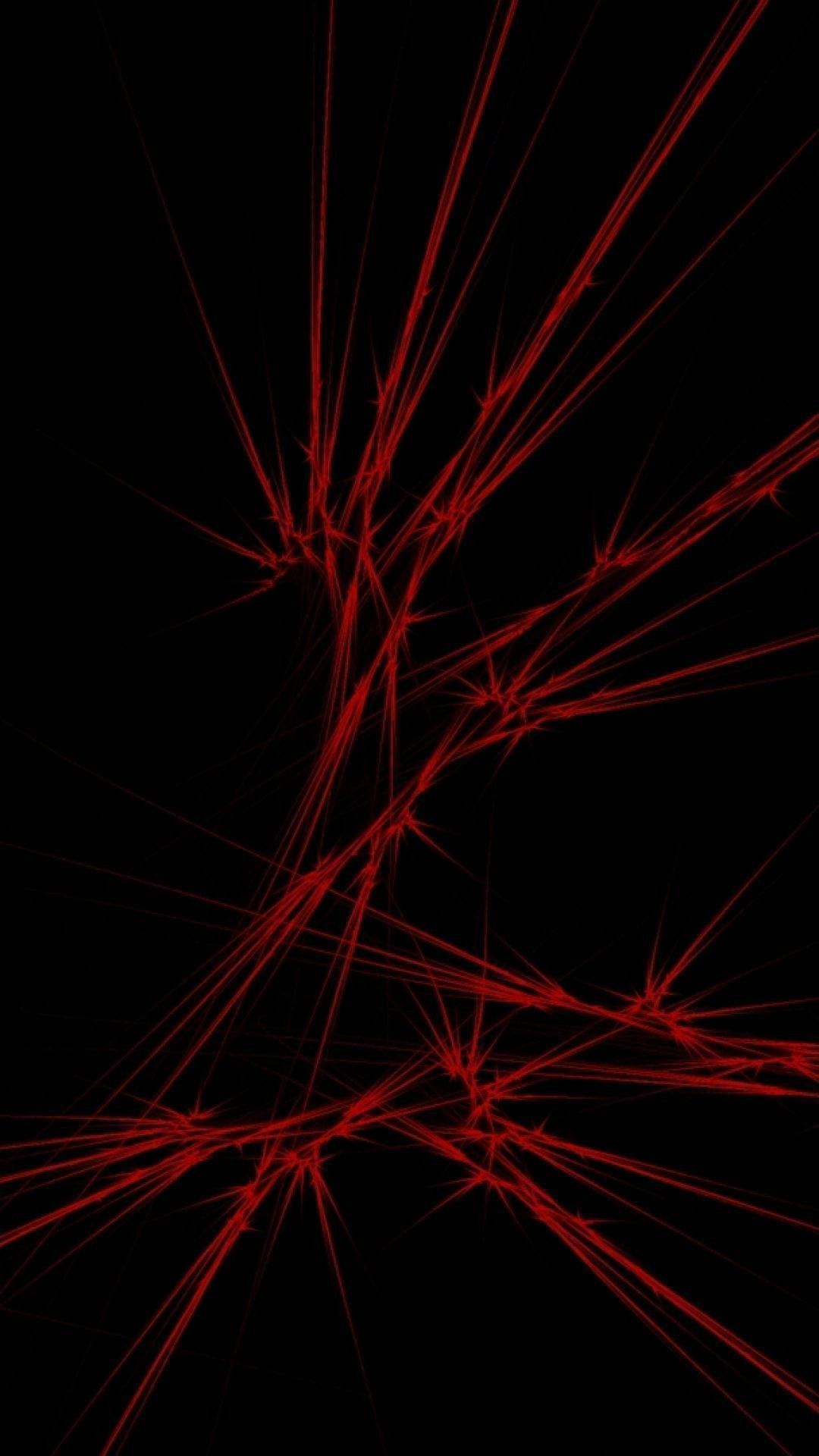 Red And Black iPhone, vibrant red, fractal lines, Full HD Phone Wallpaper