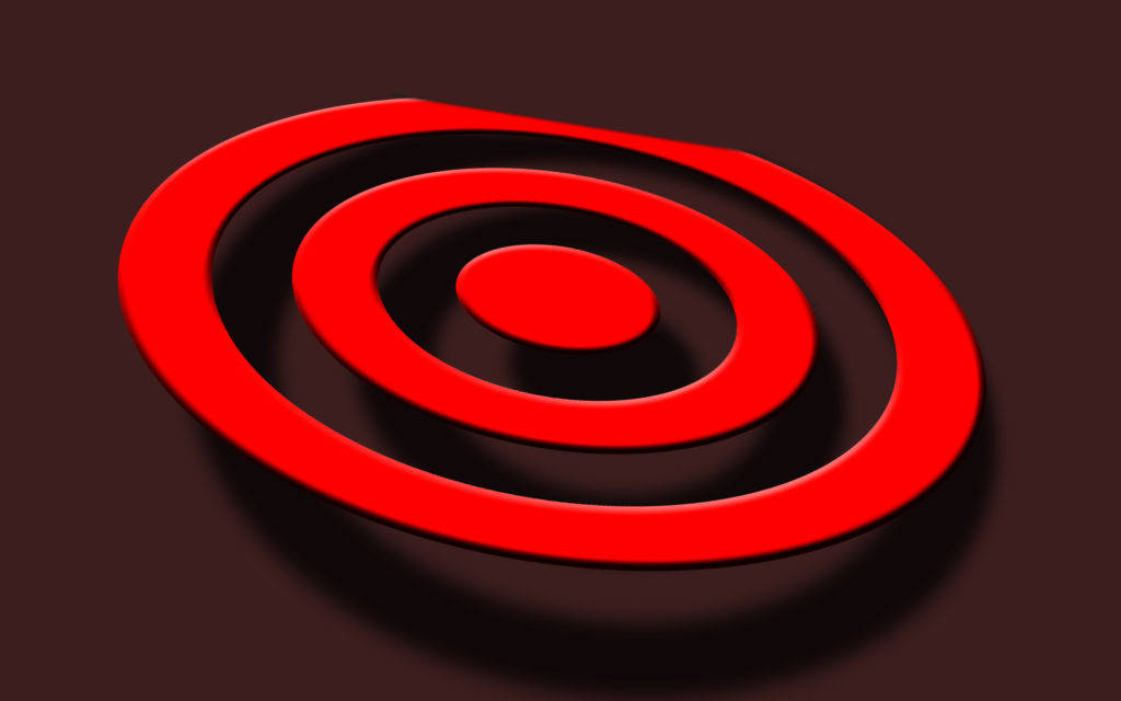 Red And Black Phone, vibrant red concentric rings, dark brown background, SD Desktop Wallpaper