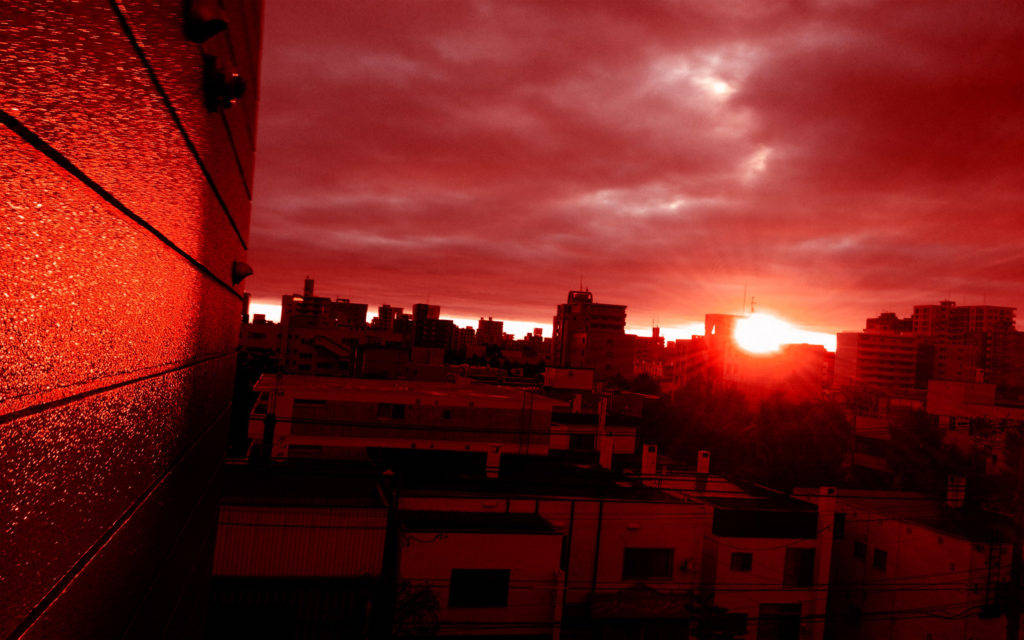 Red And Black Phone, Sunset, Cityscape, SD Desktop Wallpaper