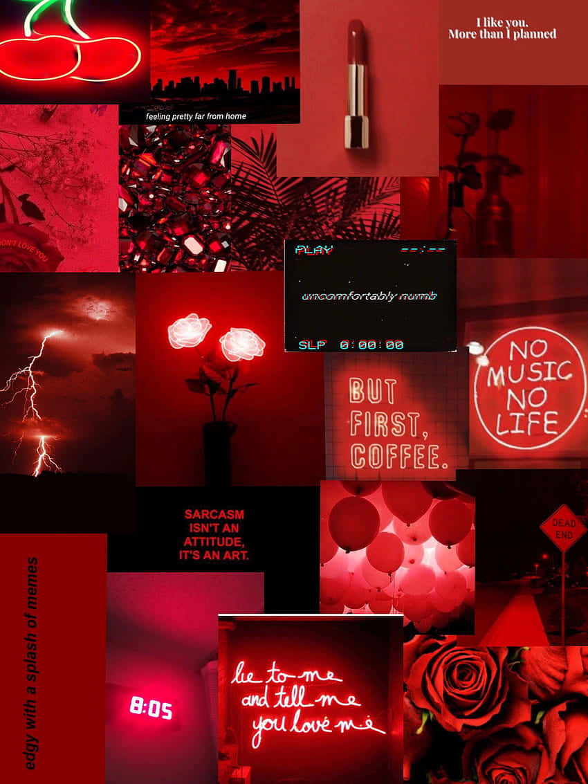 red phone, neon signs, roses, SD Phone Wallpaper