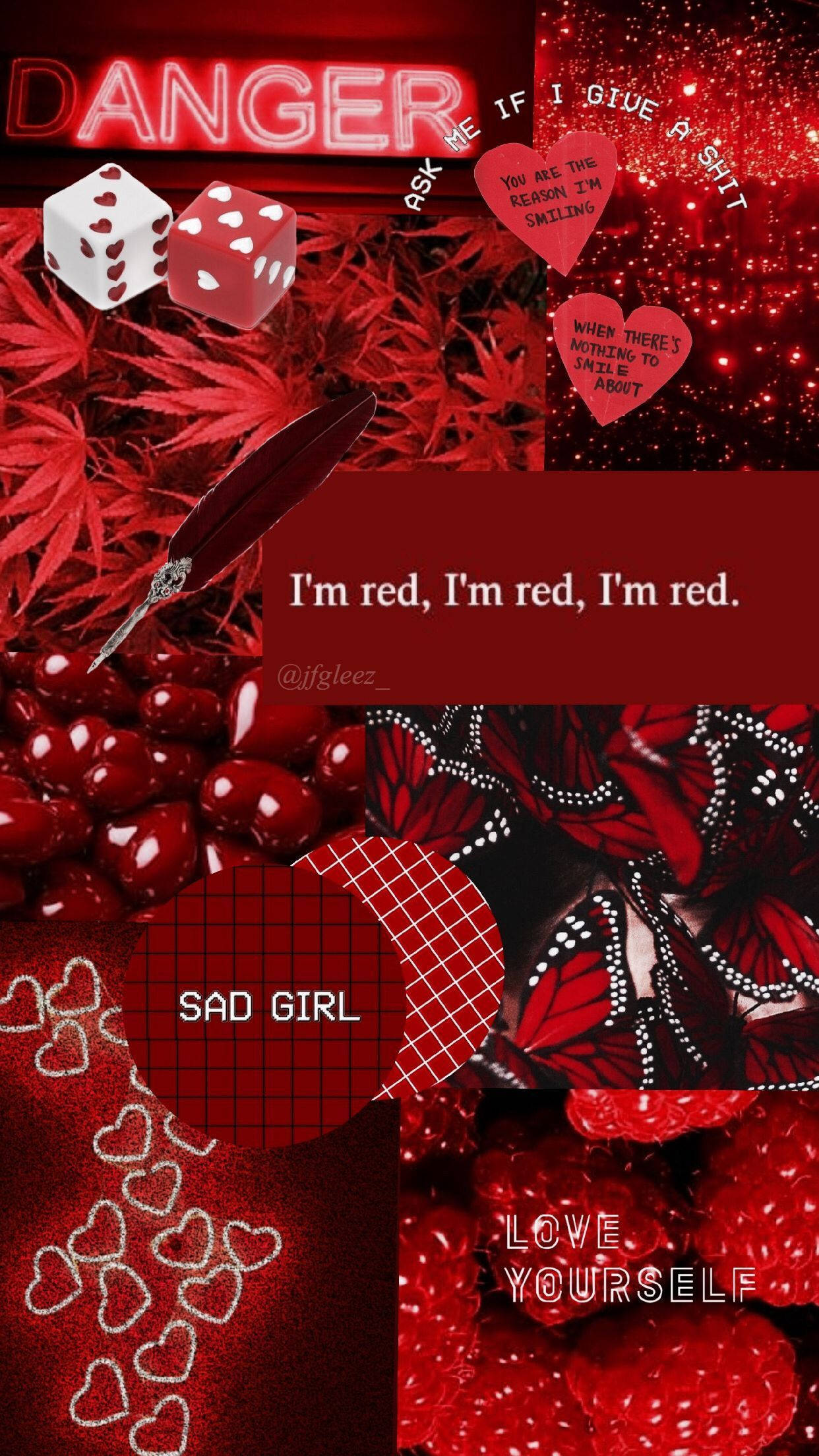 dark red, dice hearts text, berries, Full HD Phone Wallpaper